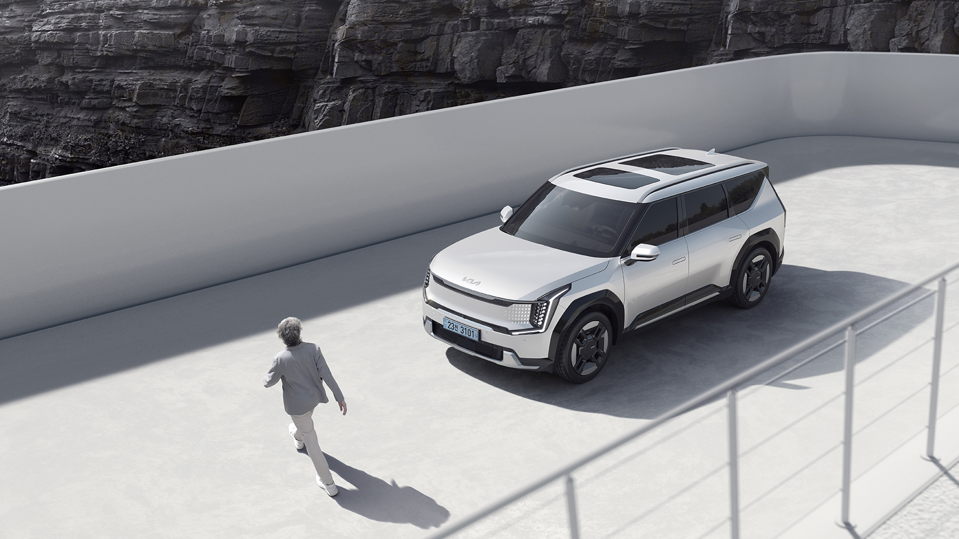 기아의 EV9 전측면부