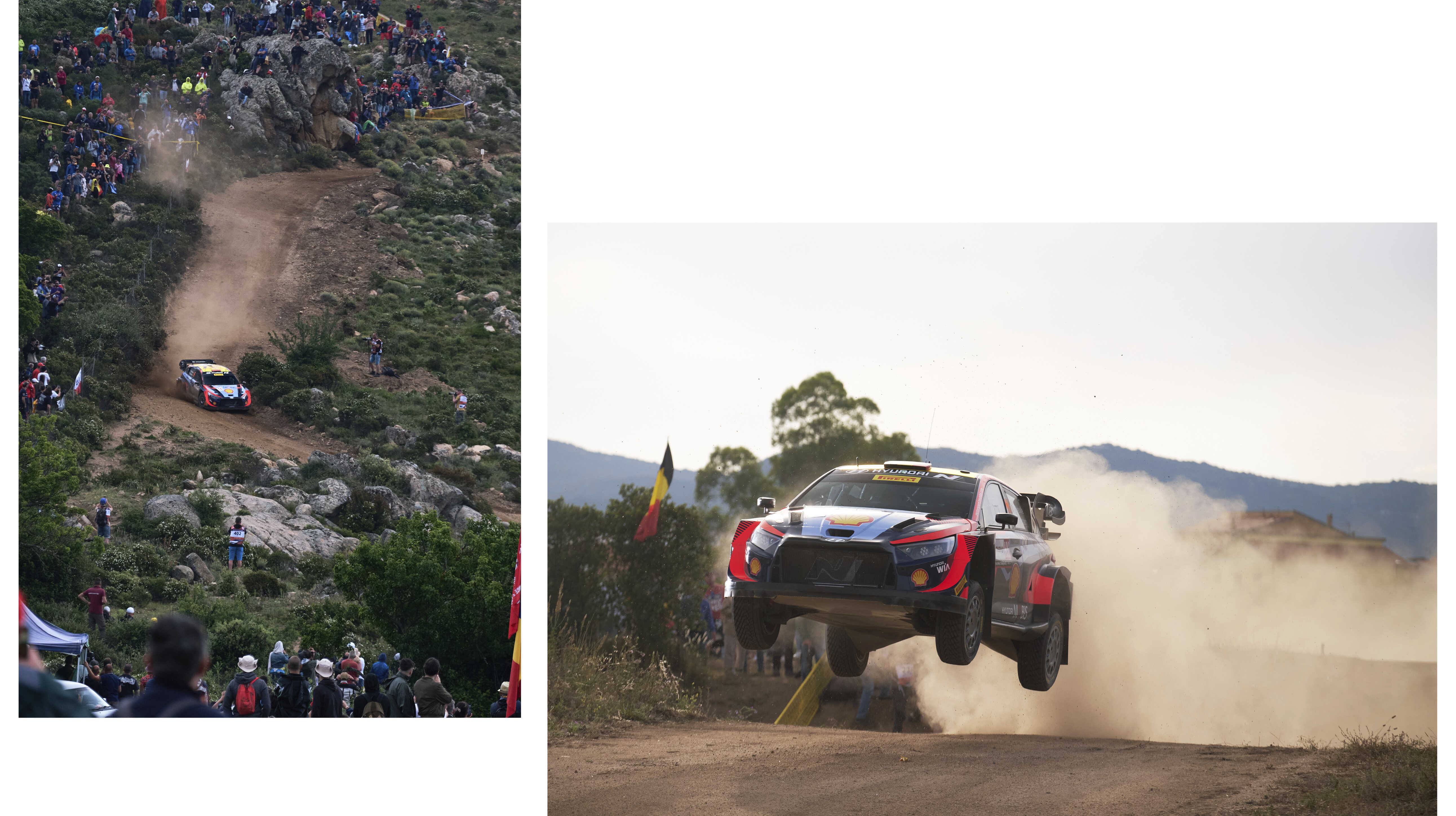 Hyundai's rally car is speeding through the dust