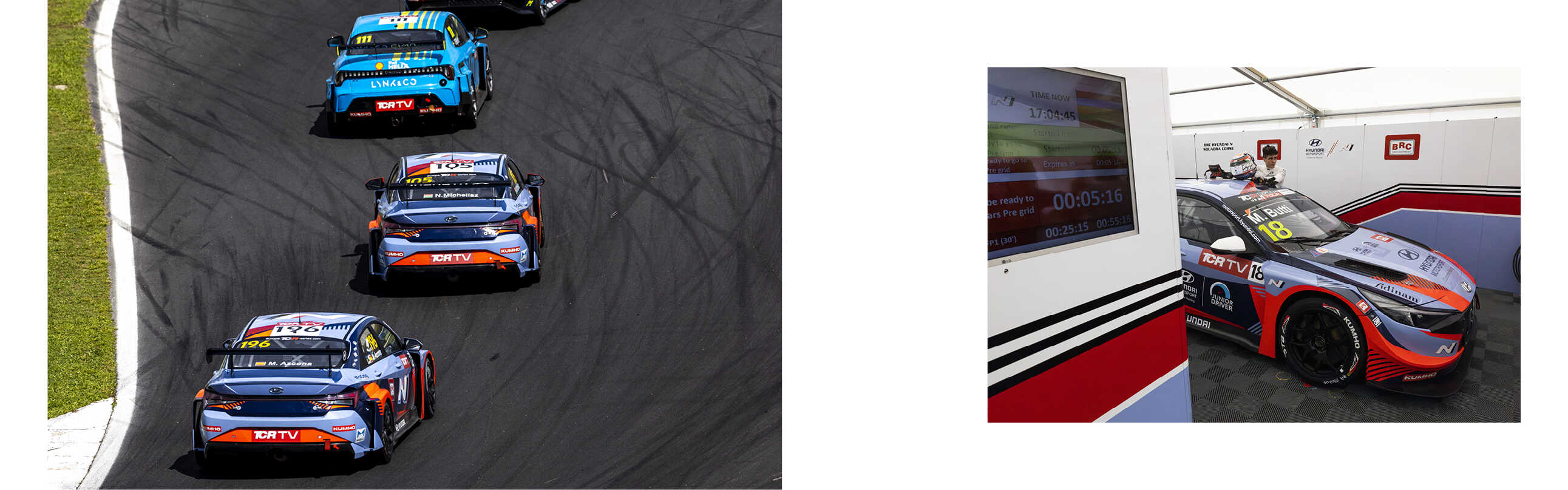 스파프랑코샹을 달리고 있는 경주차들