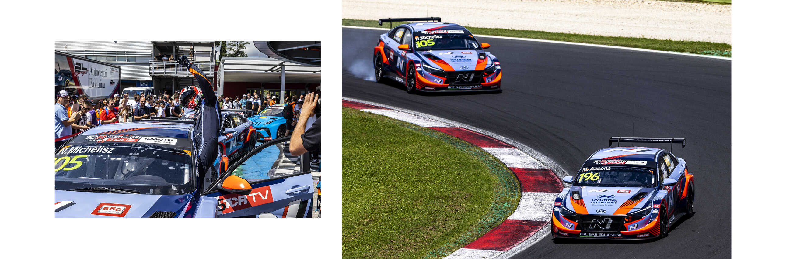 스파프랑코샹을 달리고 있는 경주차들