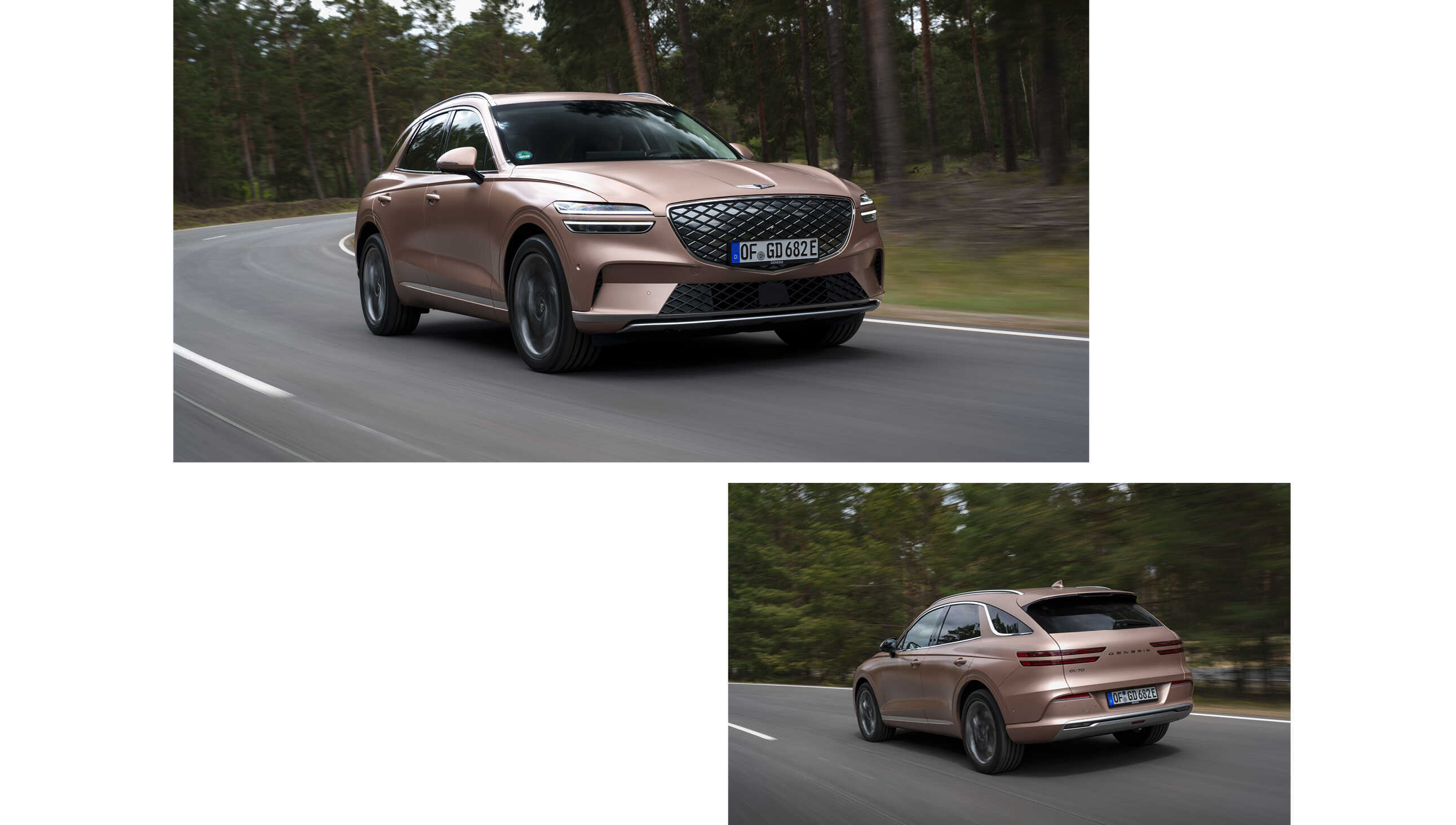 제네시스 GV70 전동화 모델의 주행 모습