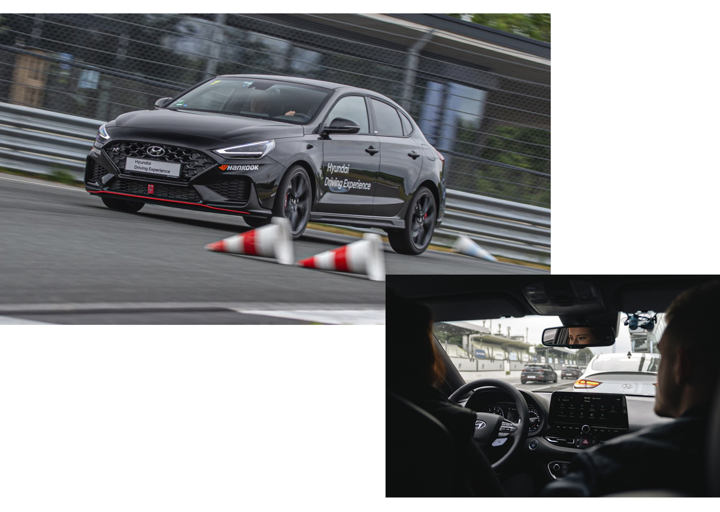 Hyundai i30 fastback N in motion and its cabin