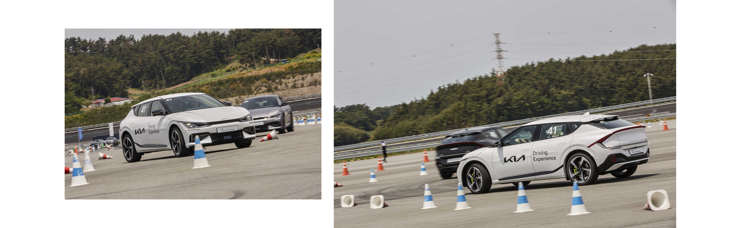 폭스 헌팅 코스를 주행하는 EV6 GT의 모습