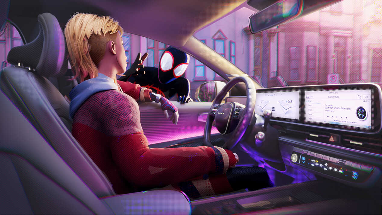 마일즈와 대화하는 그웬