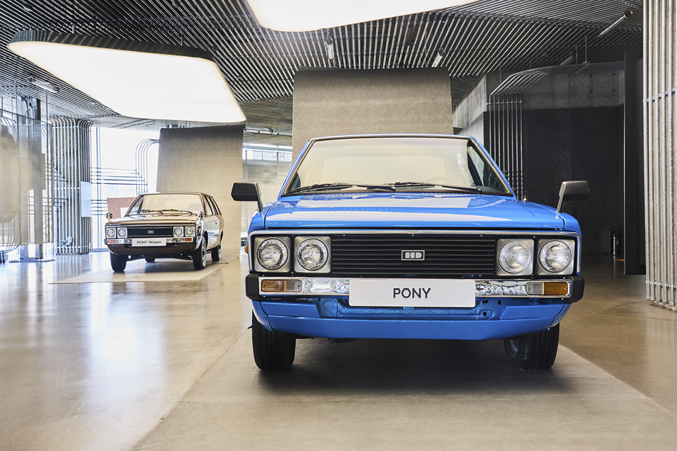 Pony vehicles displayed at Hyundai Motor Company's 'Pony Time' exhibition