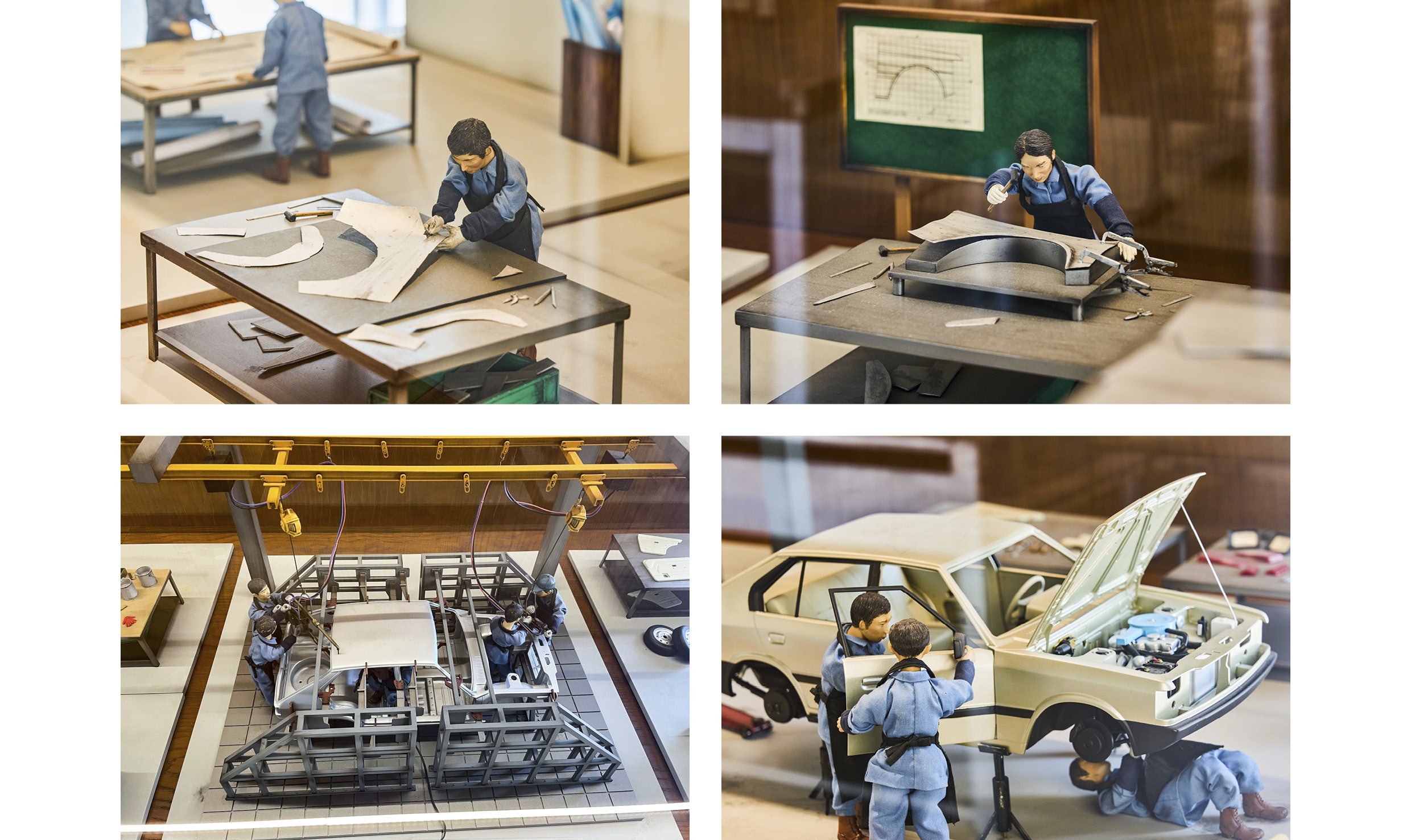 A diorama of the Pony production process displayed at Hyundai Motor Company's 'Pony Time' exhibition