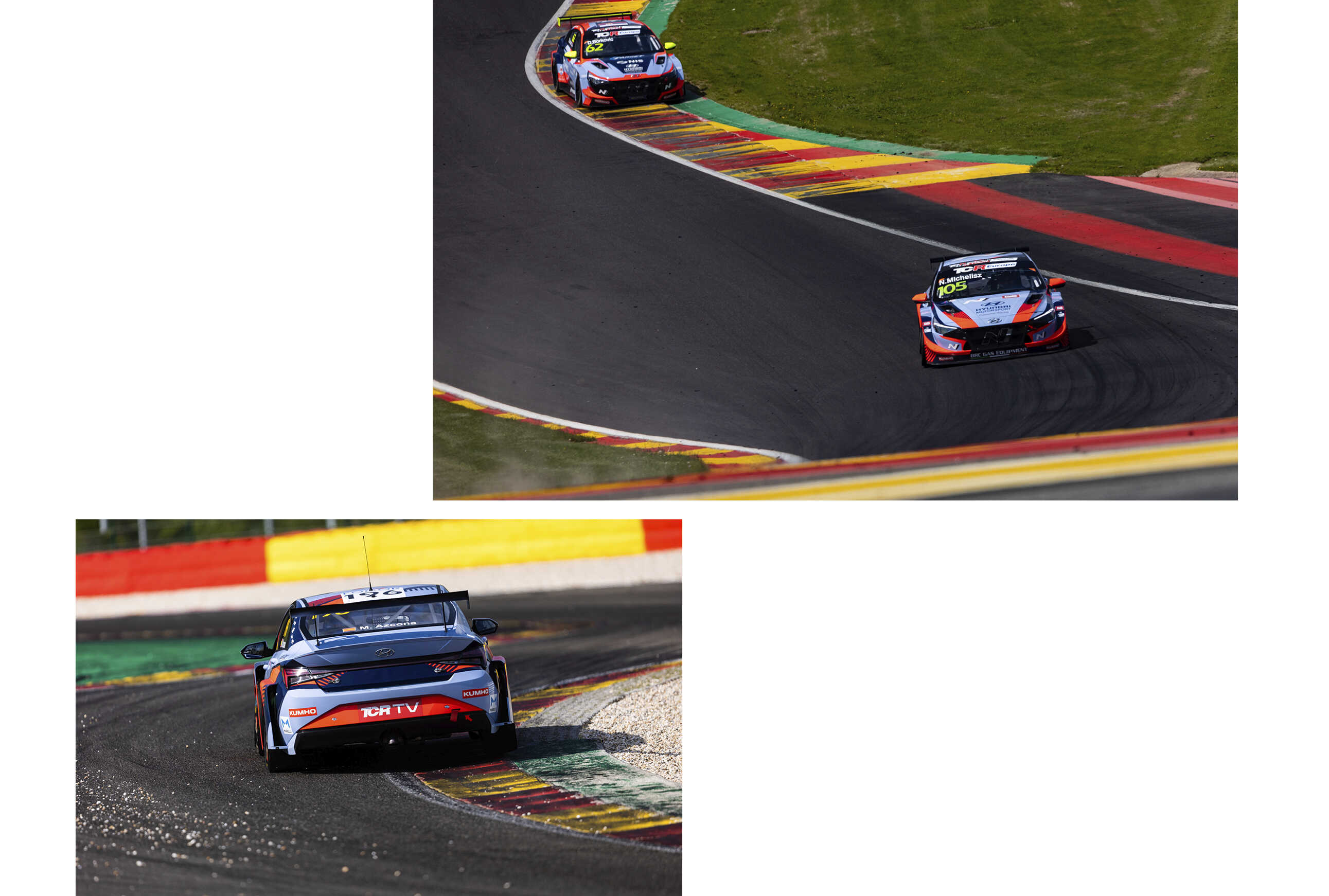 Race cars running through Spa-Francorchamps