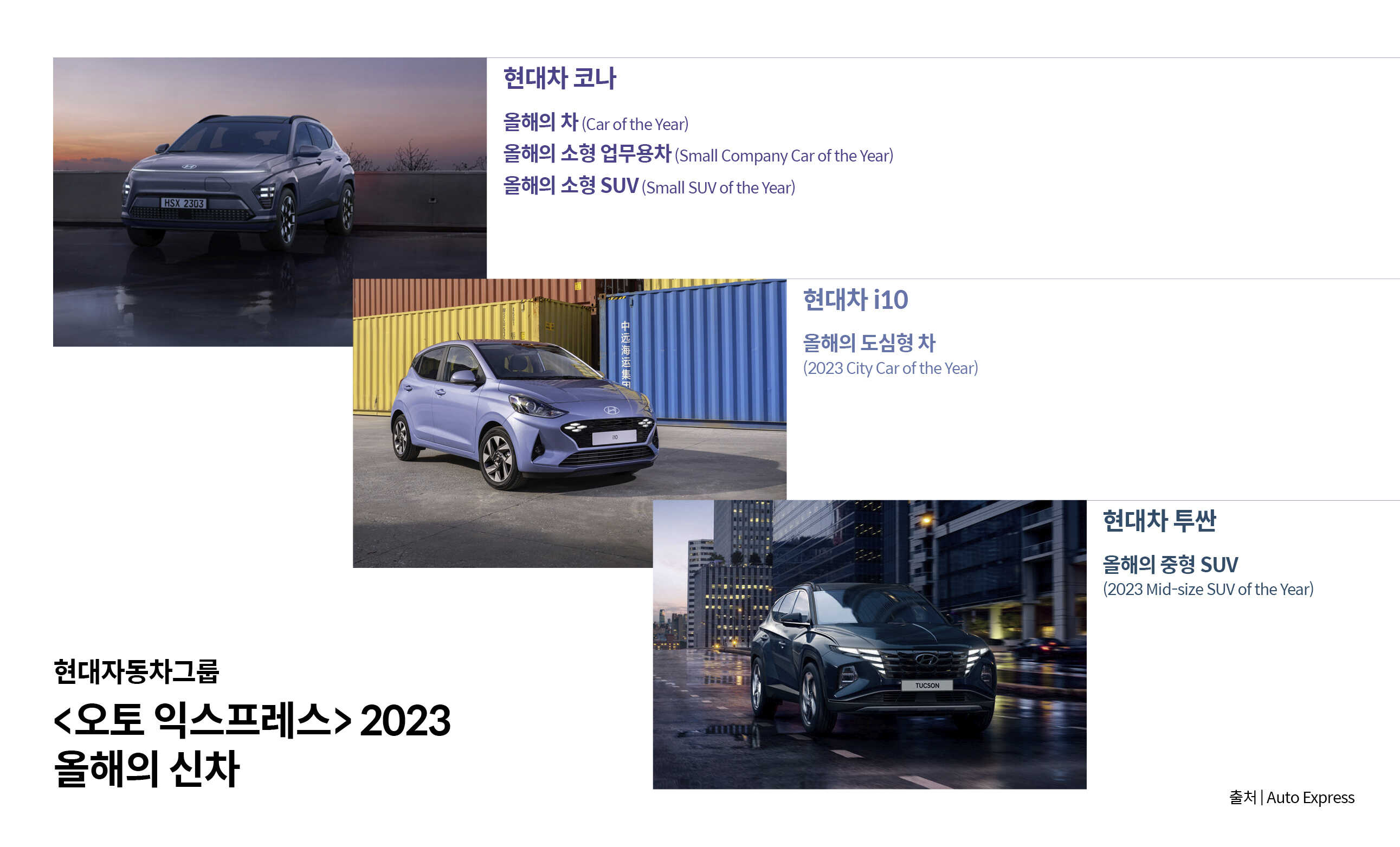오토 익스프레스 2023 올해의 신차 선정 차종