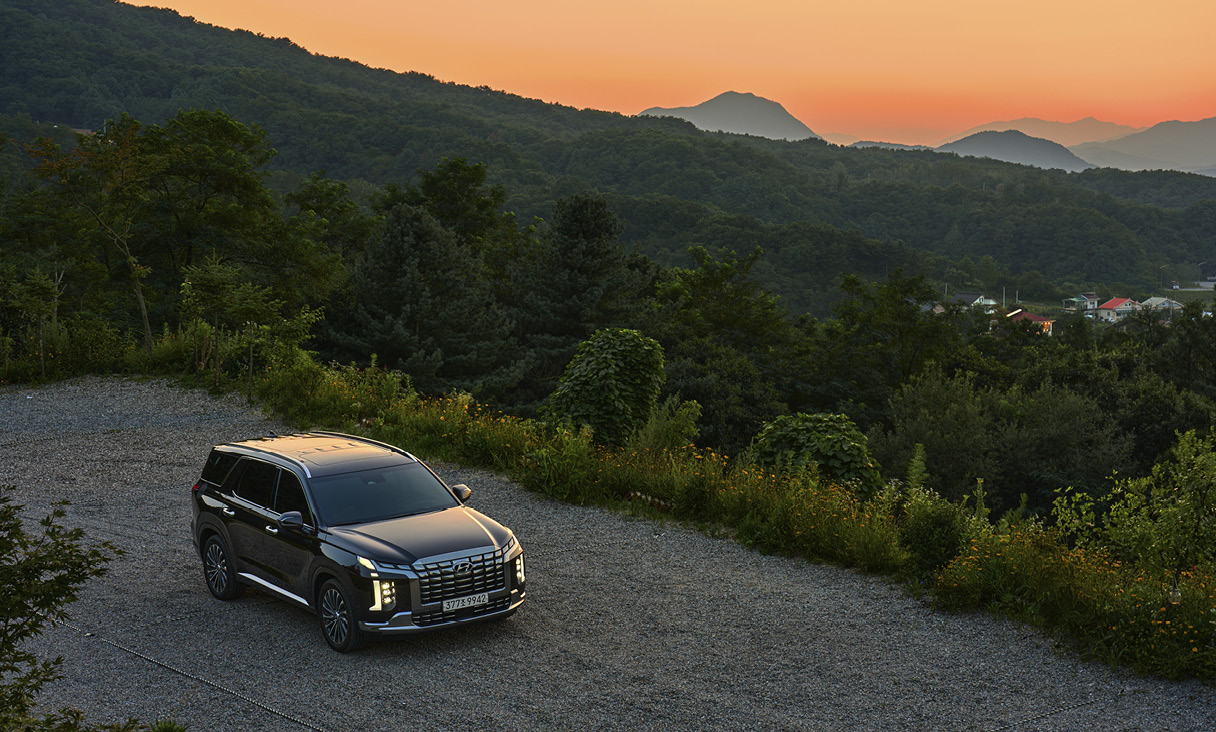 춘천 대룡산 캠핑장에서 바라보는 팰리세이드와 전경