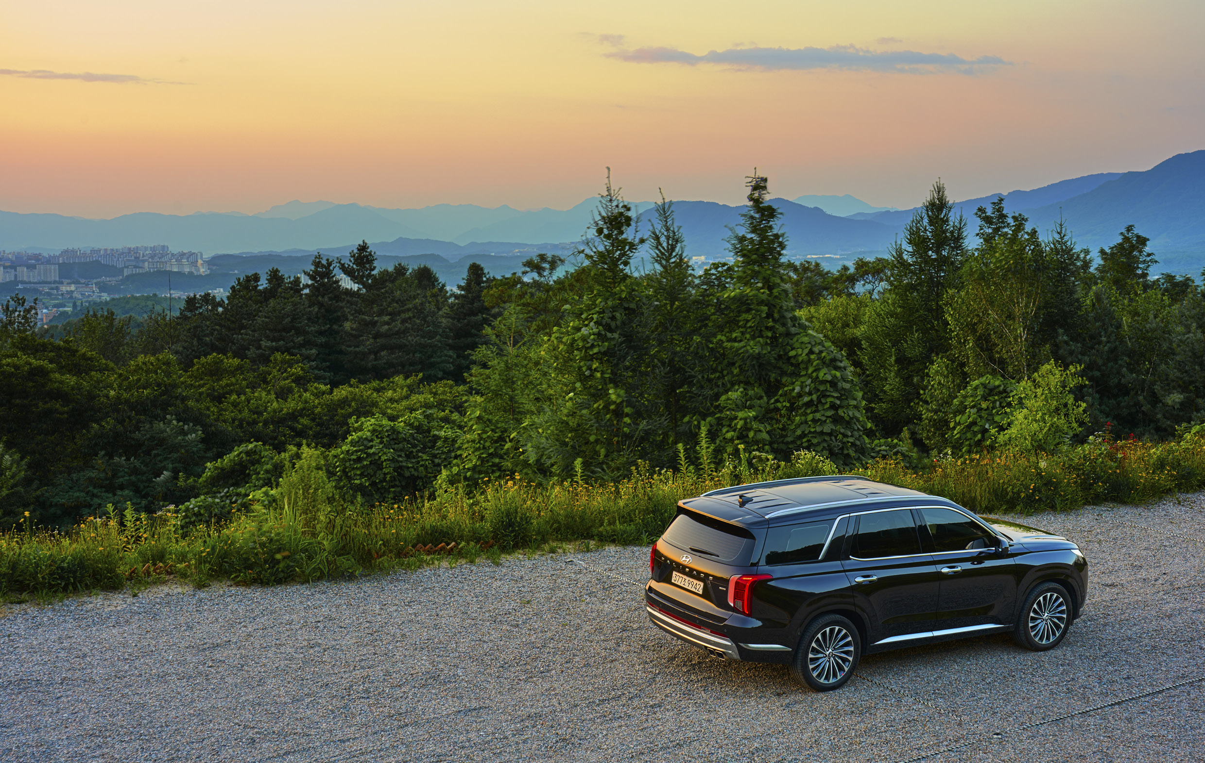 춘천의 전경이 내려다 보이는 대룡산 중턱의 팰리세이드