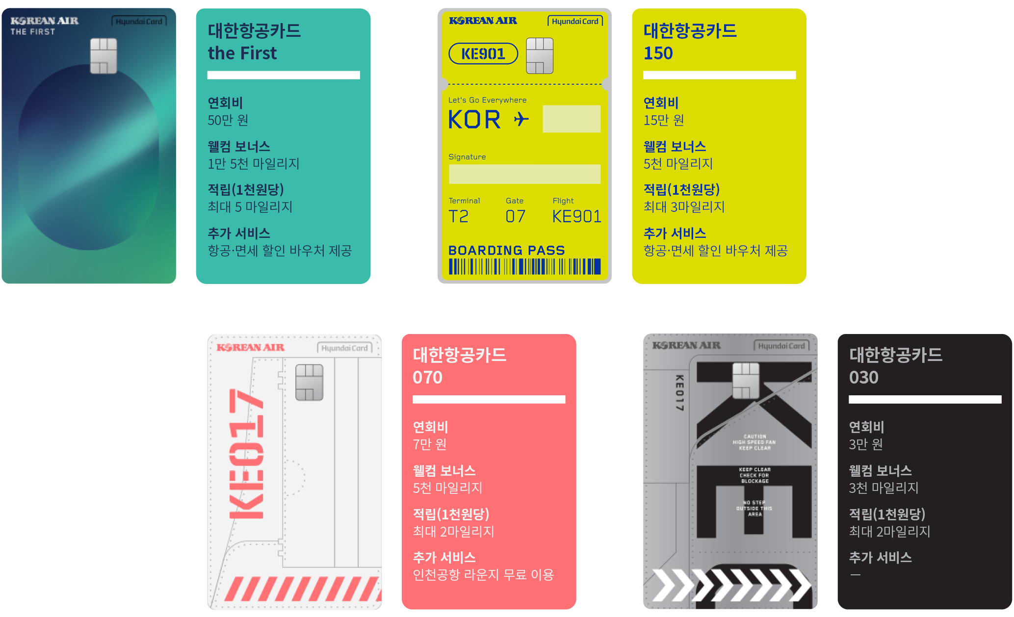 대한항공카드의 종류별 혜택과 플레이트 디자인 소개