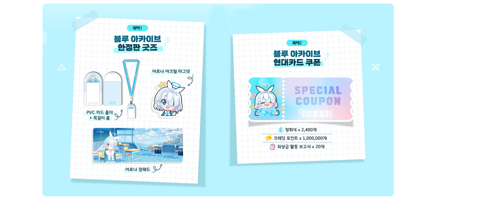 넥슨현대카드 '블루 아카이브 이벤트' 혜택 소개