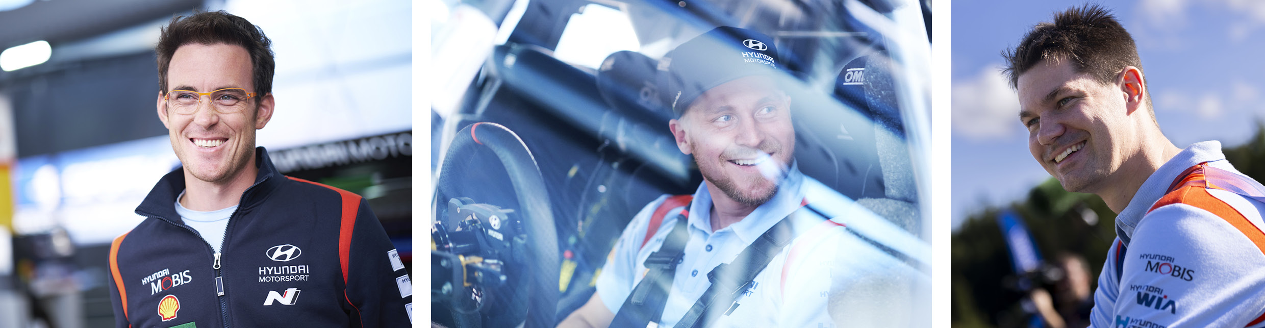 Three drivers of Hyundai Motorsport