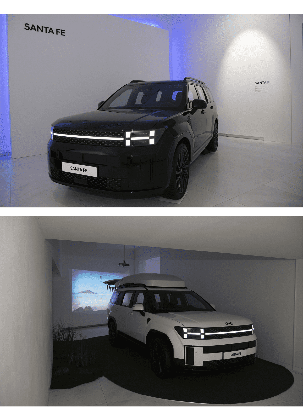 디 올 뉴 싼타페 블랙잉크 모델과 테일게이트 뷰 콘셉트