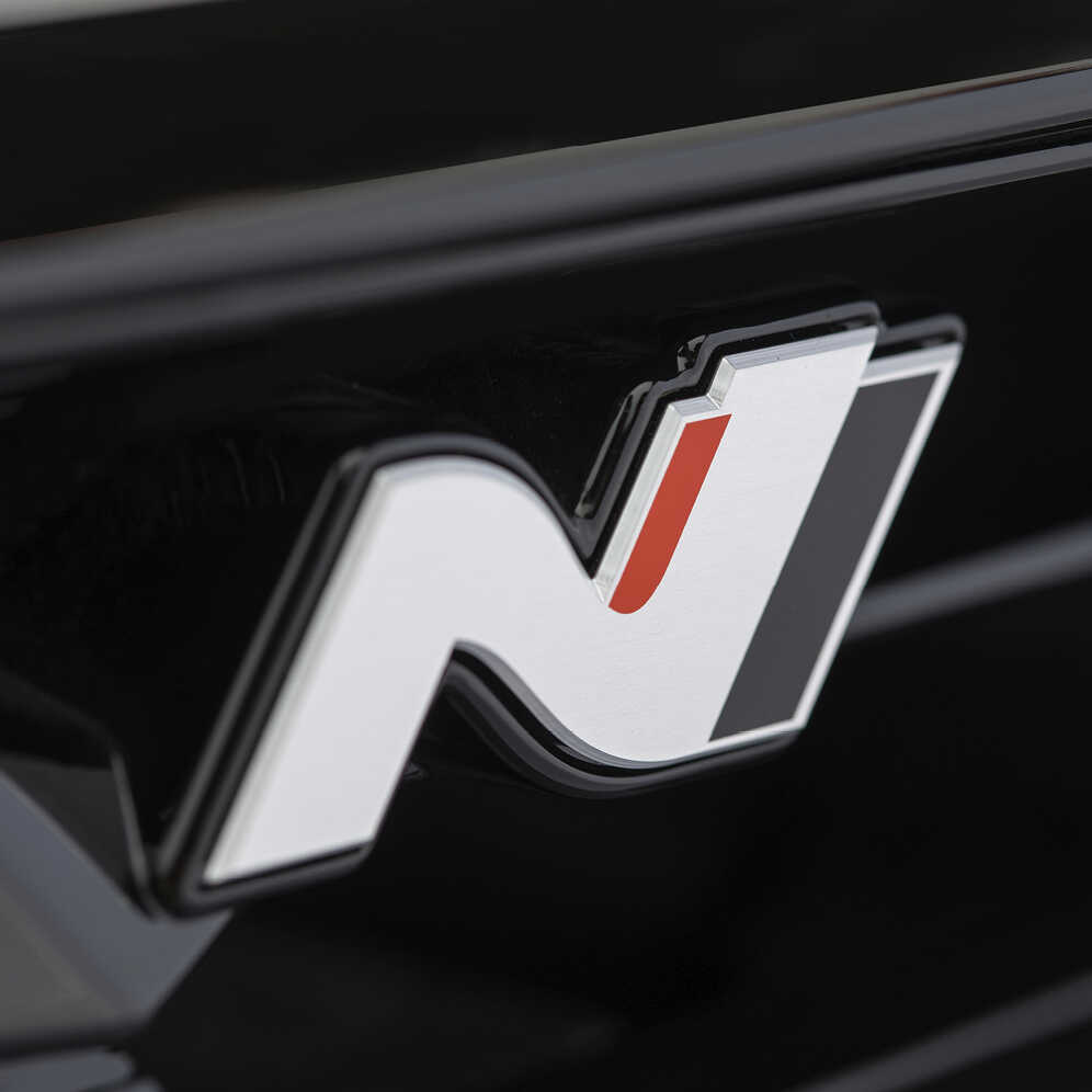 N 엠블럼 클로즈업 샷