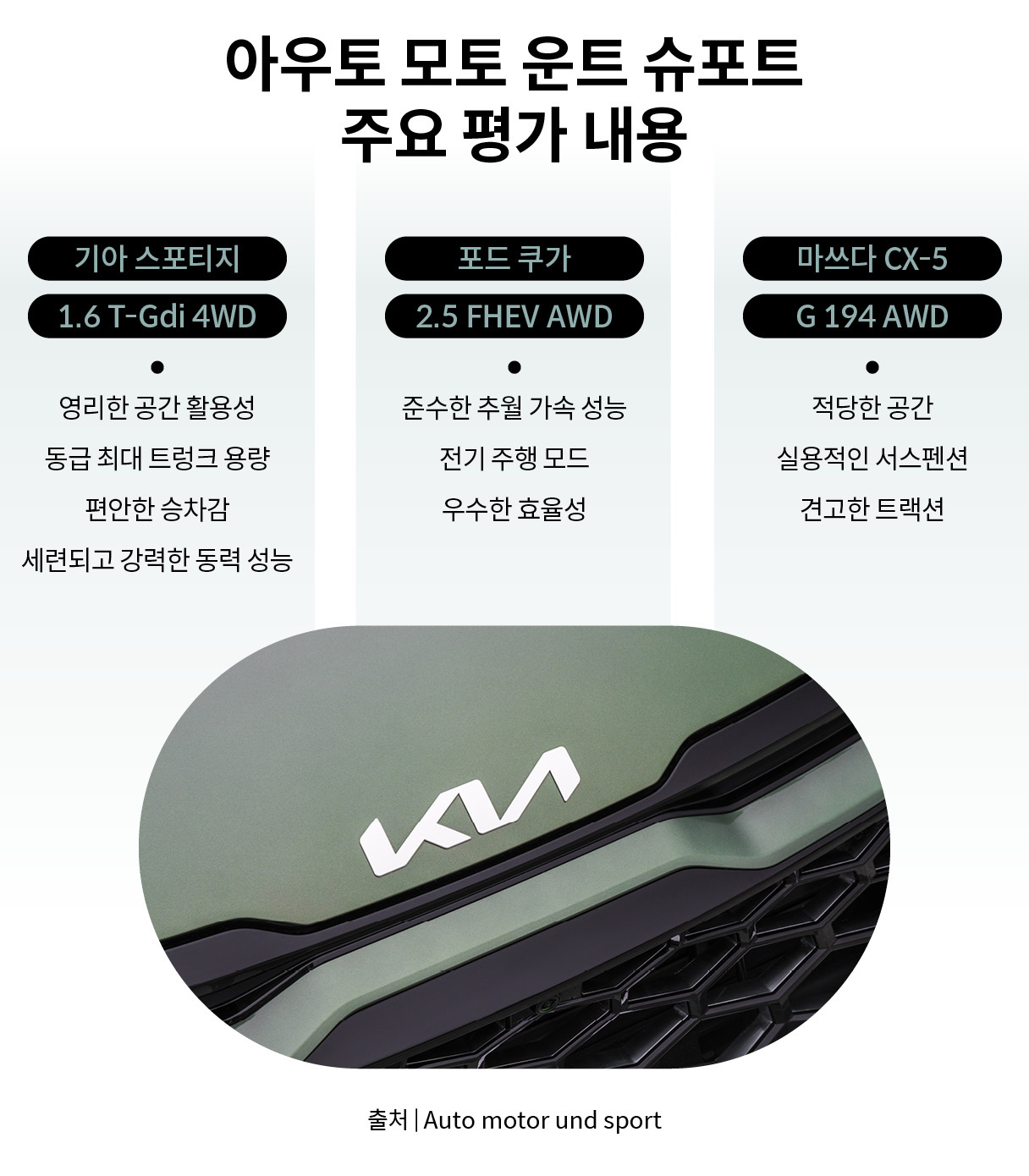 아우토 모토 운트 슈포트의 주요 평가 내용 인포그래픽