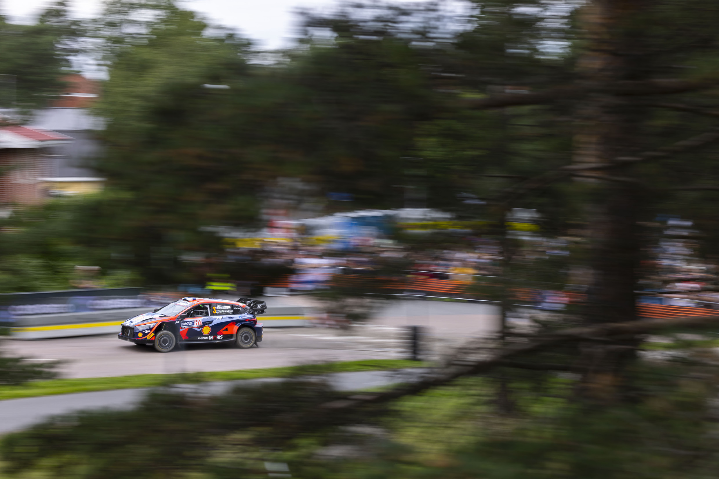 Hyundai Motorsport i20 N Rally 1 Hybrid in motion