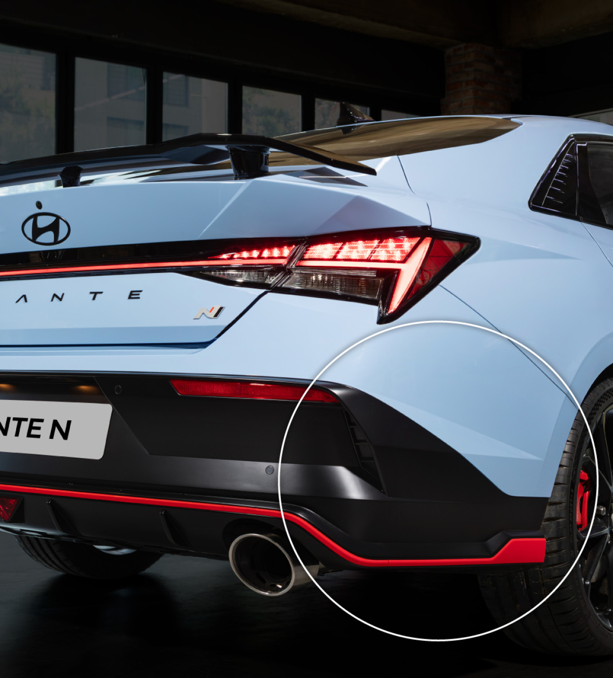 Boat tailing applied to the rear bumper of The New Avante N