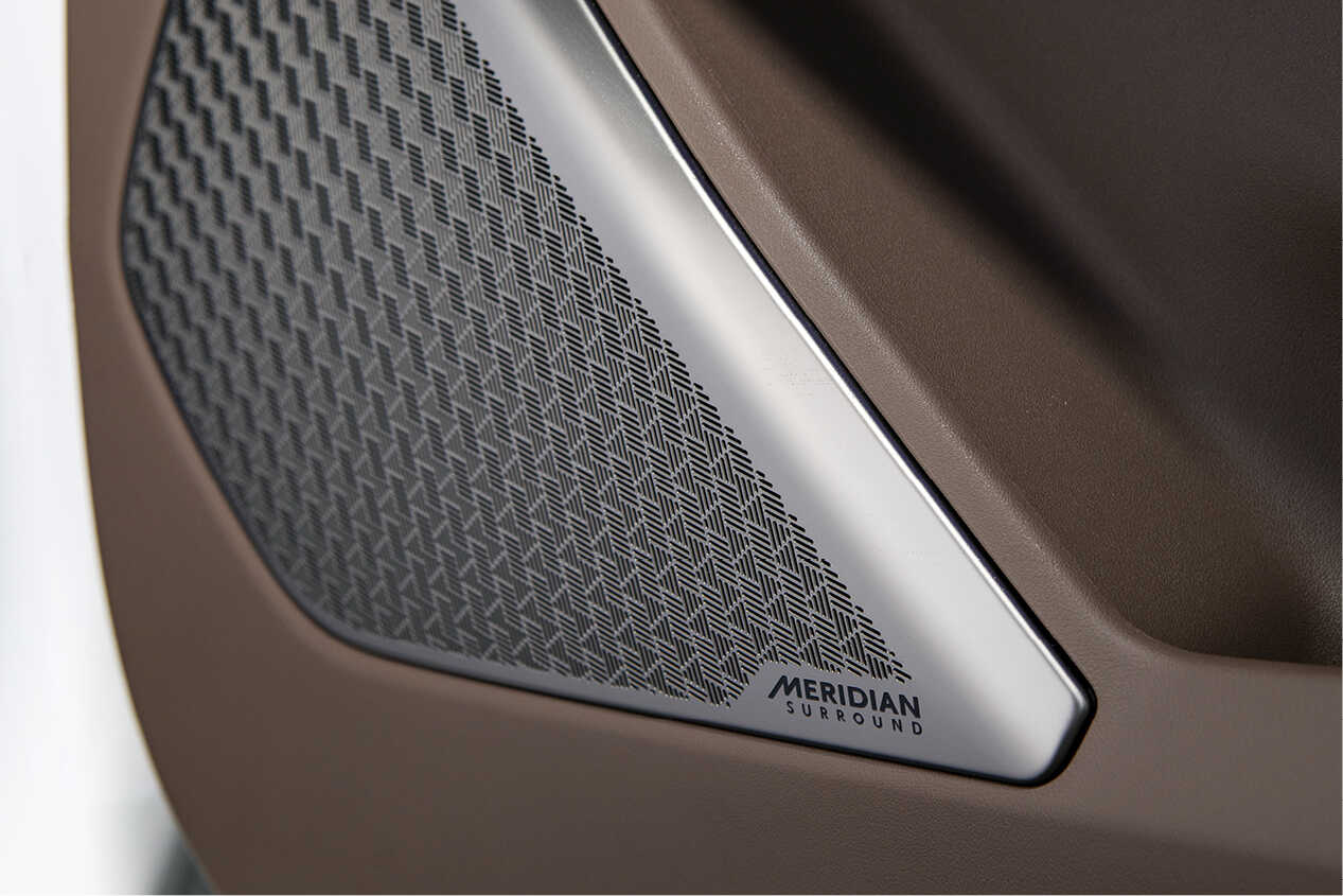 Door trim with Meridian audio system