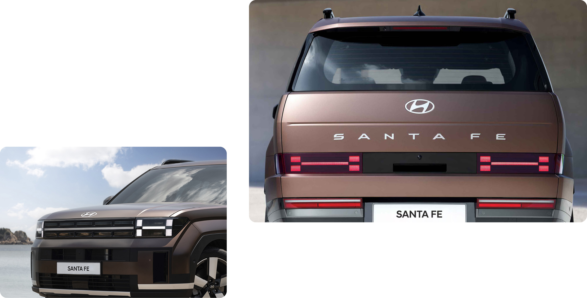 현대자동차 디 올 뉴 싼타페의 앞뒤 모습