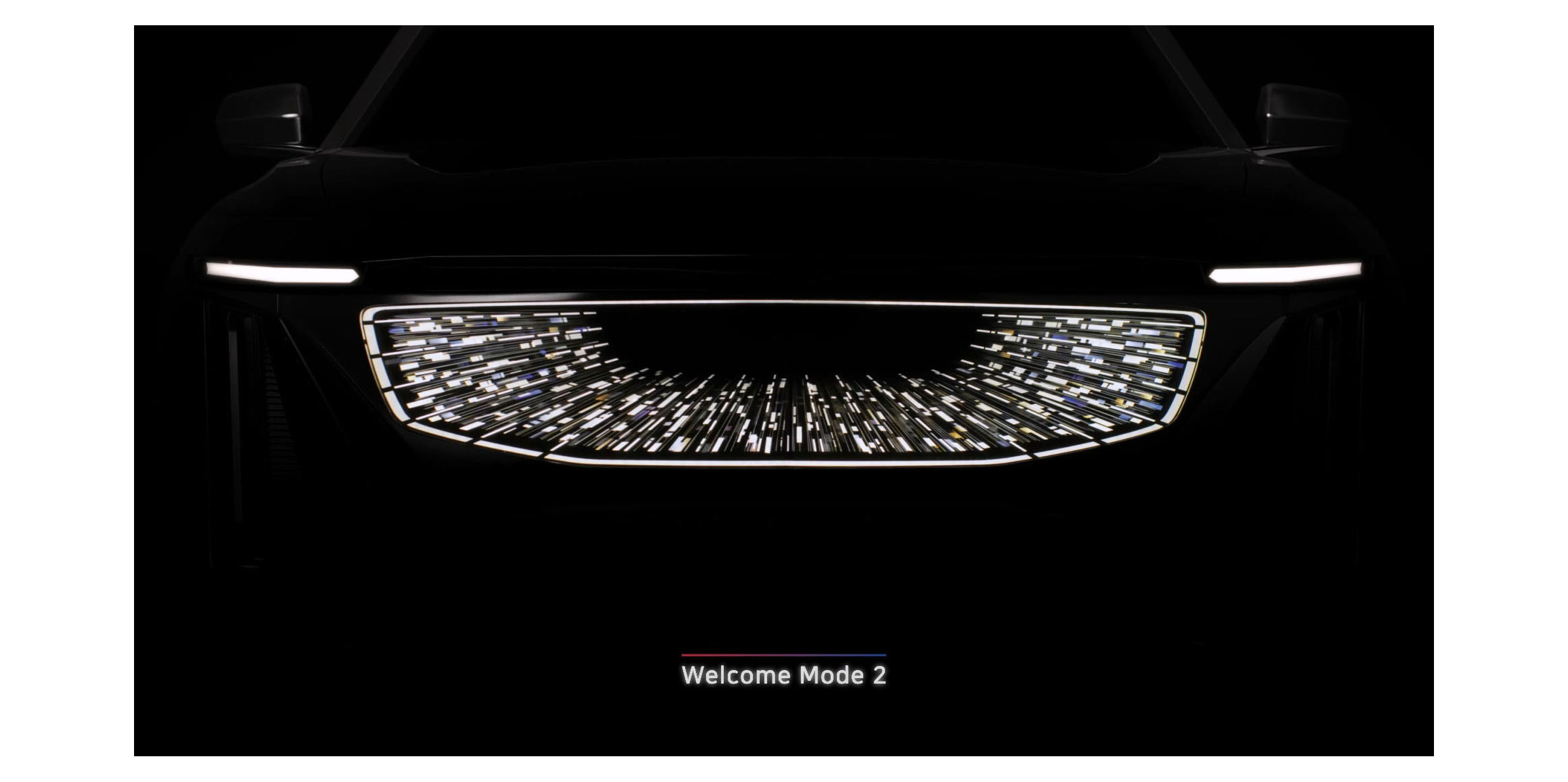 A front image of the lenticular grille lighting