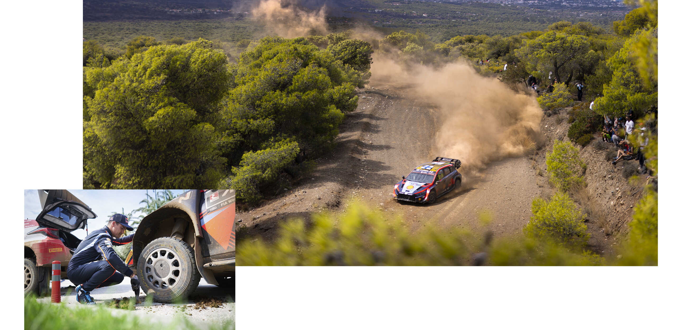 루트라키를 달리고 있는 현대 랠리카