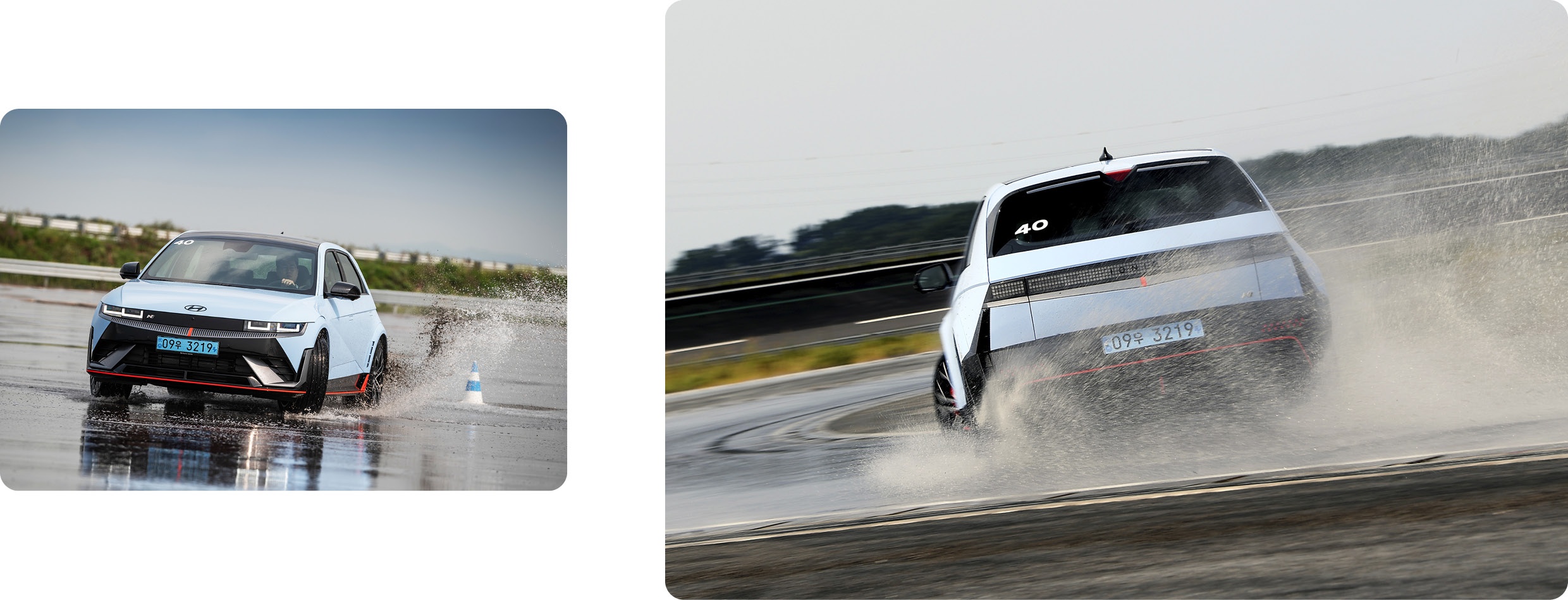 IONIQ 5 N drifting on wet roads
