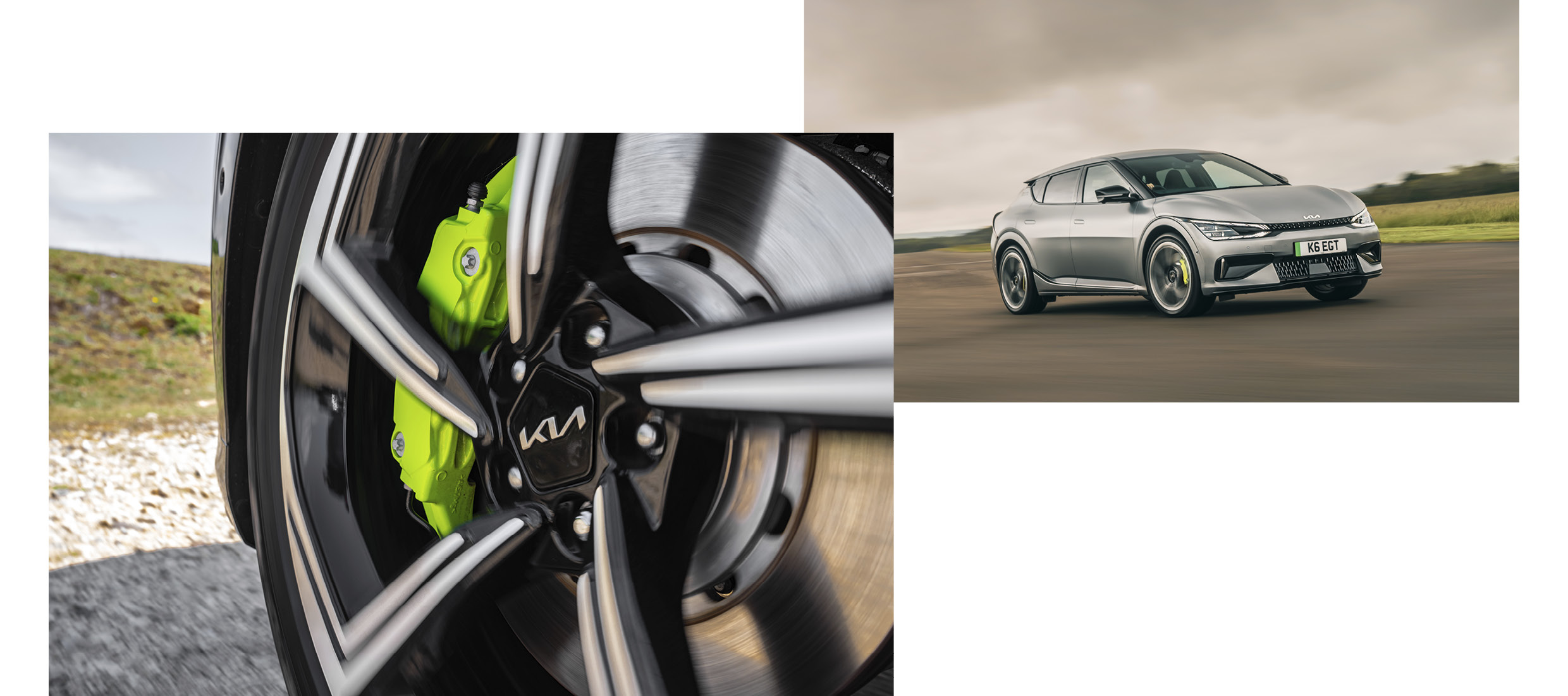 기아 EV6 GT의 주행 모습과 브레이크 시스템