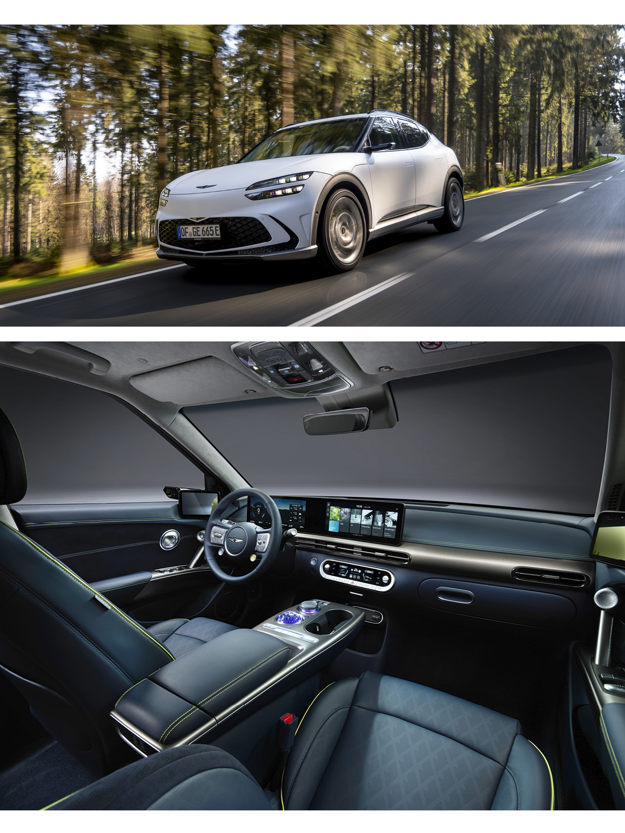 제네시스 GV60의 주행 모습과 실내 모습