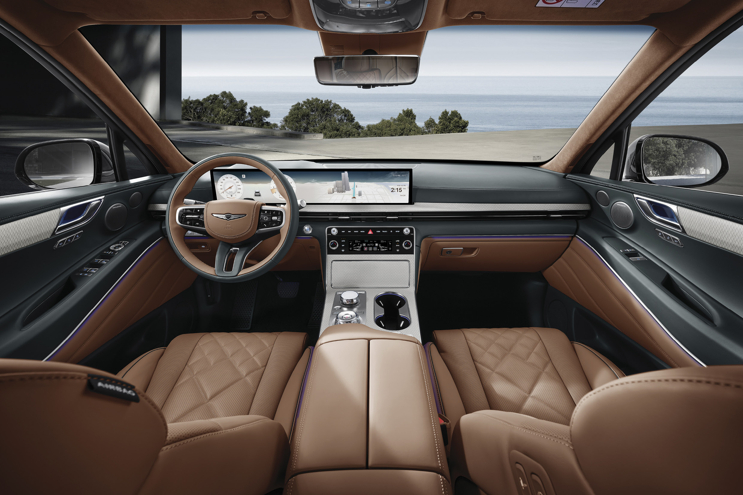 GV80 1열 크러시패드를 비춘 모습