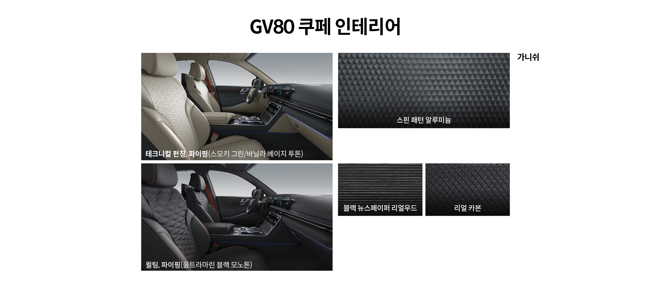 GV80 인테리어 디자인 및 가니시 설명표