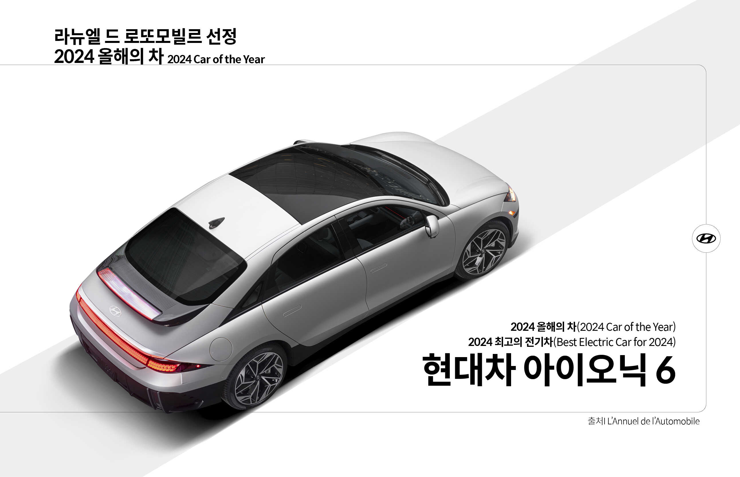 현대차 아이오닉 6를 위에서 바라본 모습