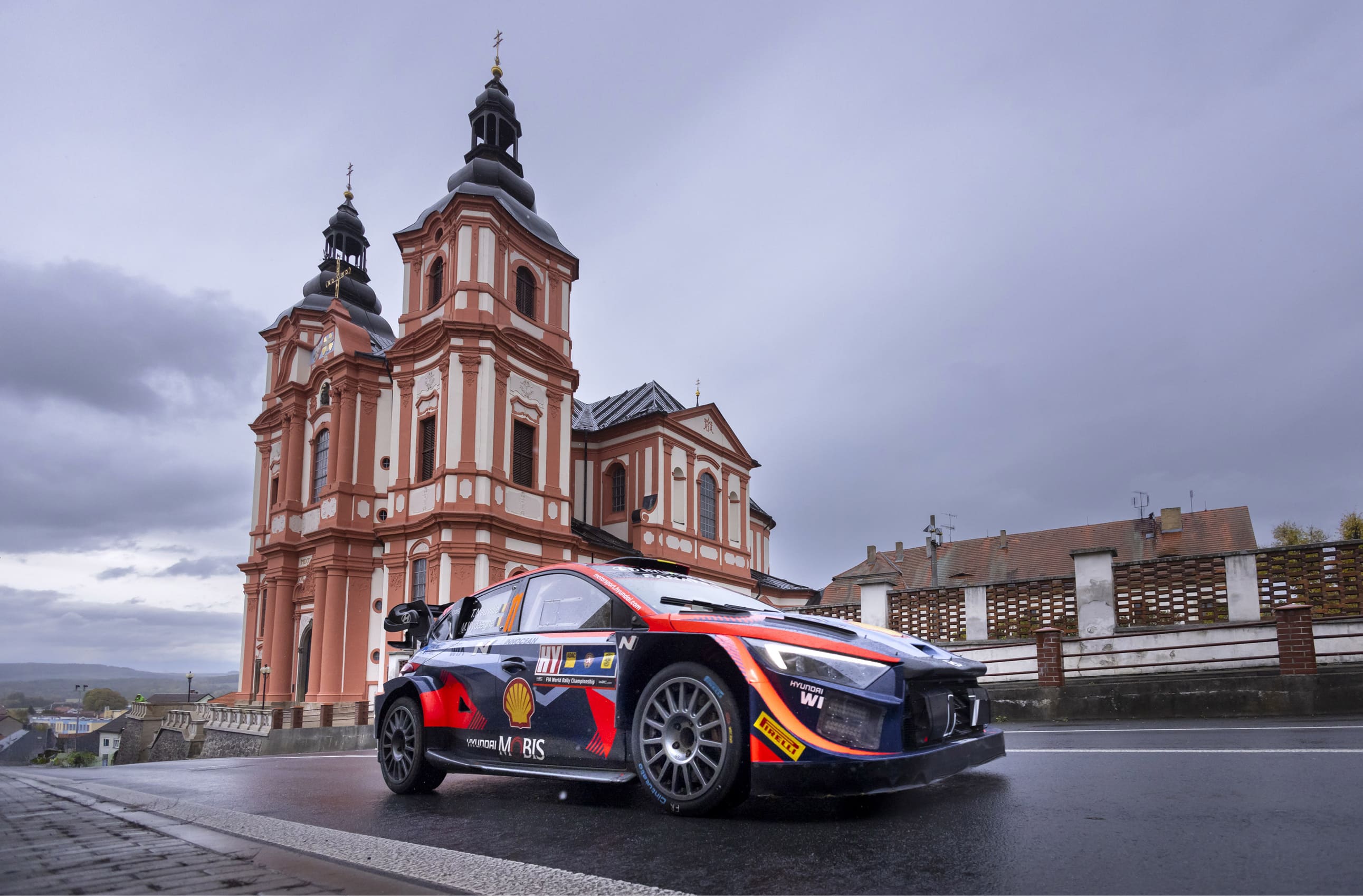 WRC rally car standing on the road