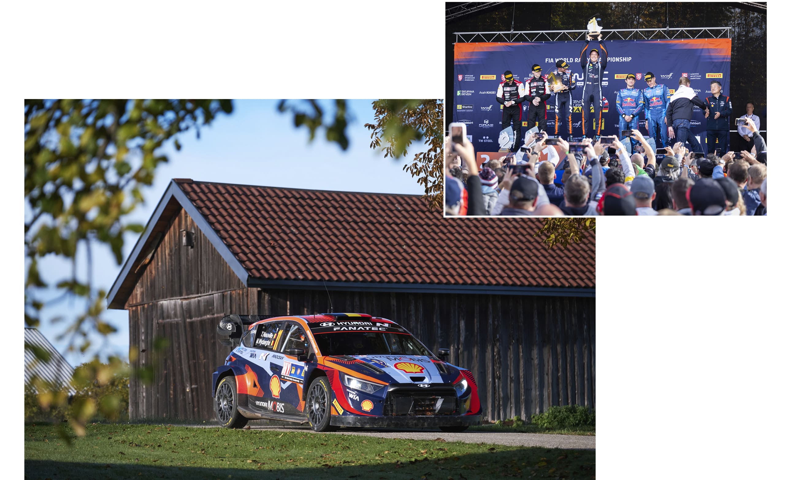 Thierry Neuville on the podium