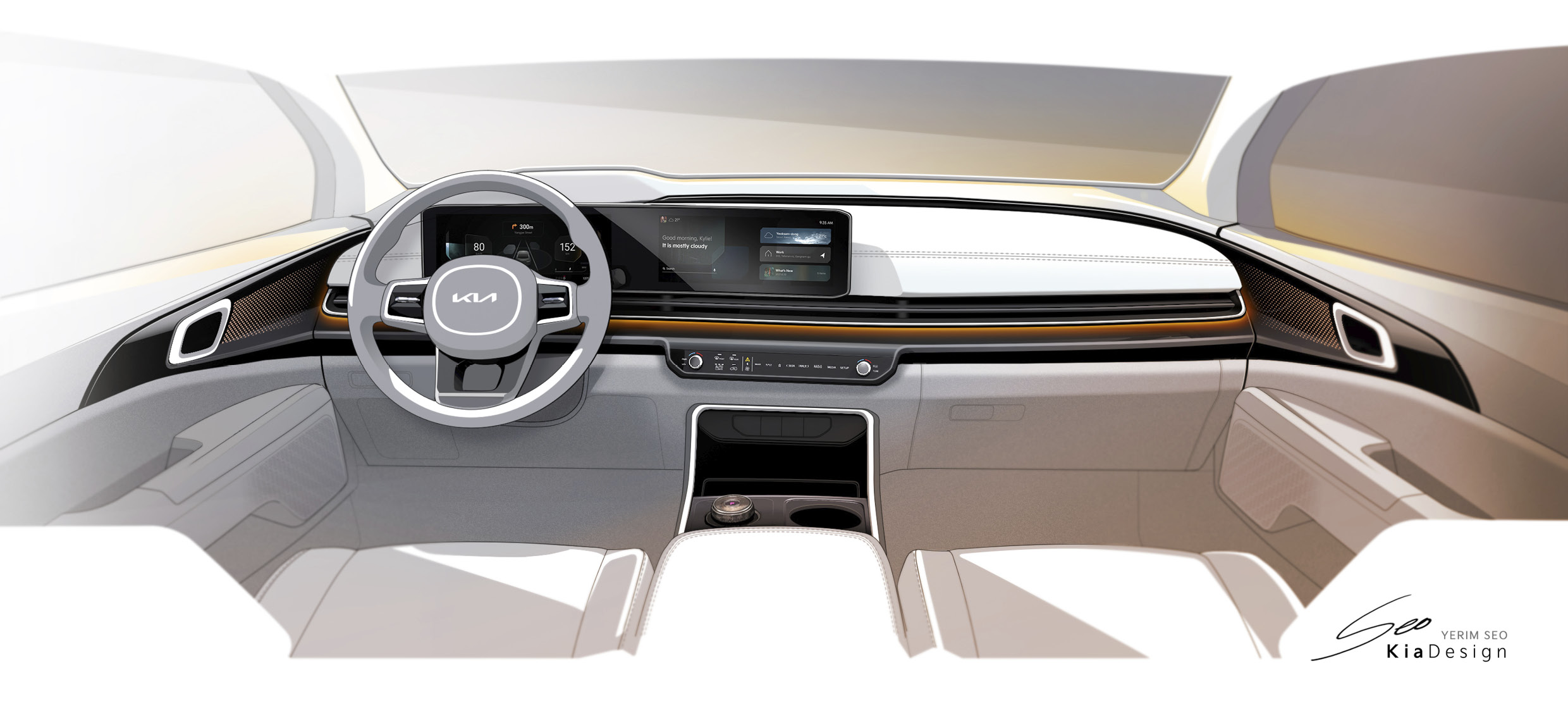 더 뉴 카니발 내장 디자인 스케치