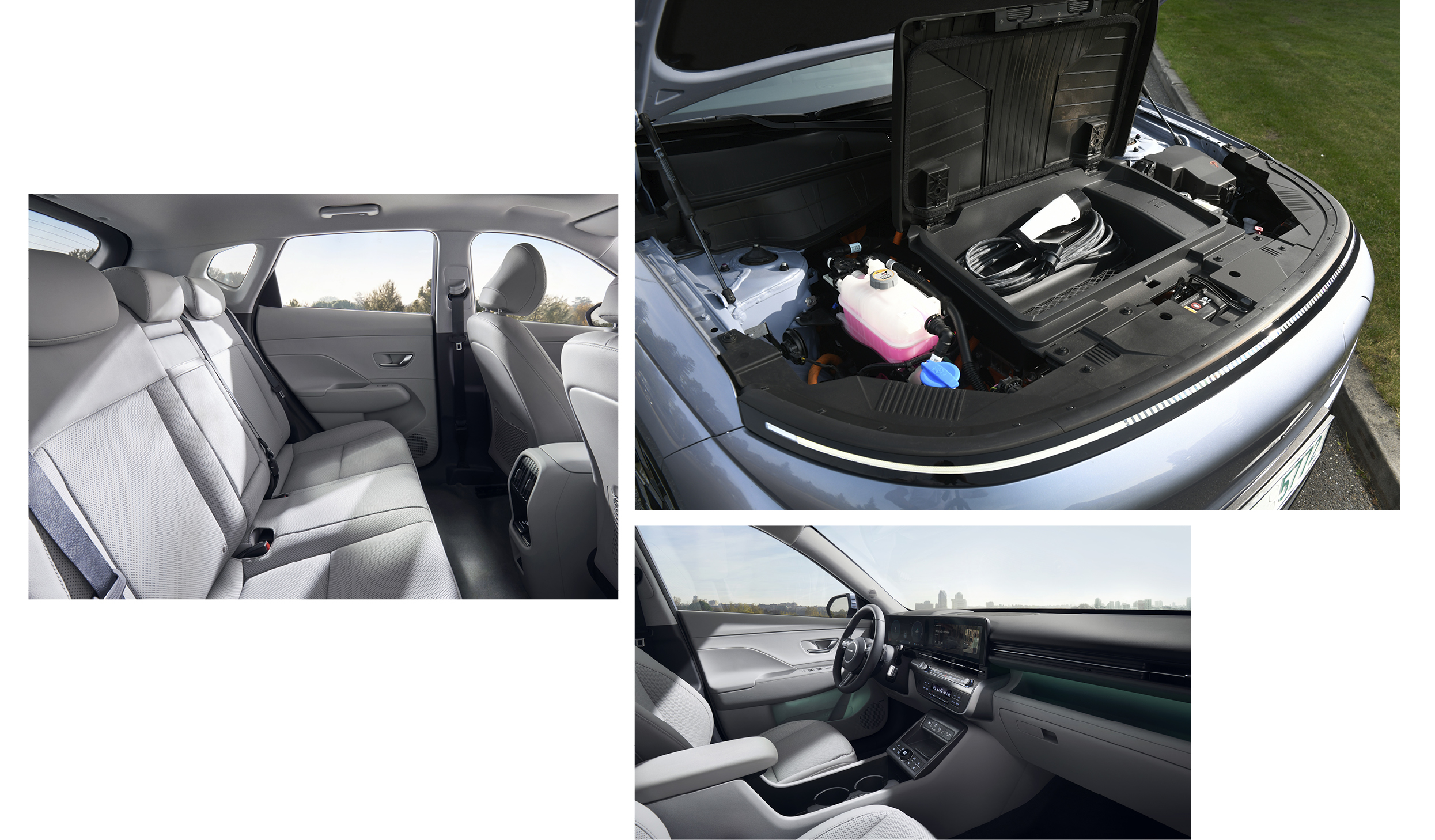 현대자동차 코나 일렉트릭의 실내 공간과 프렁크 모습