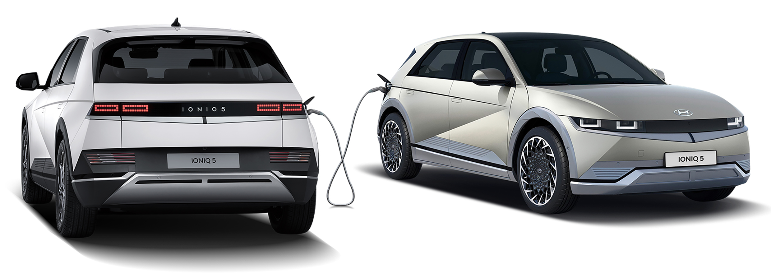 V2V 급속충전 기술로 차량을 충전하는 모습