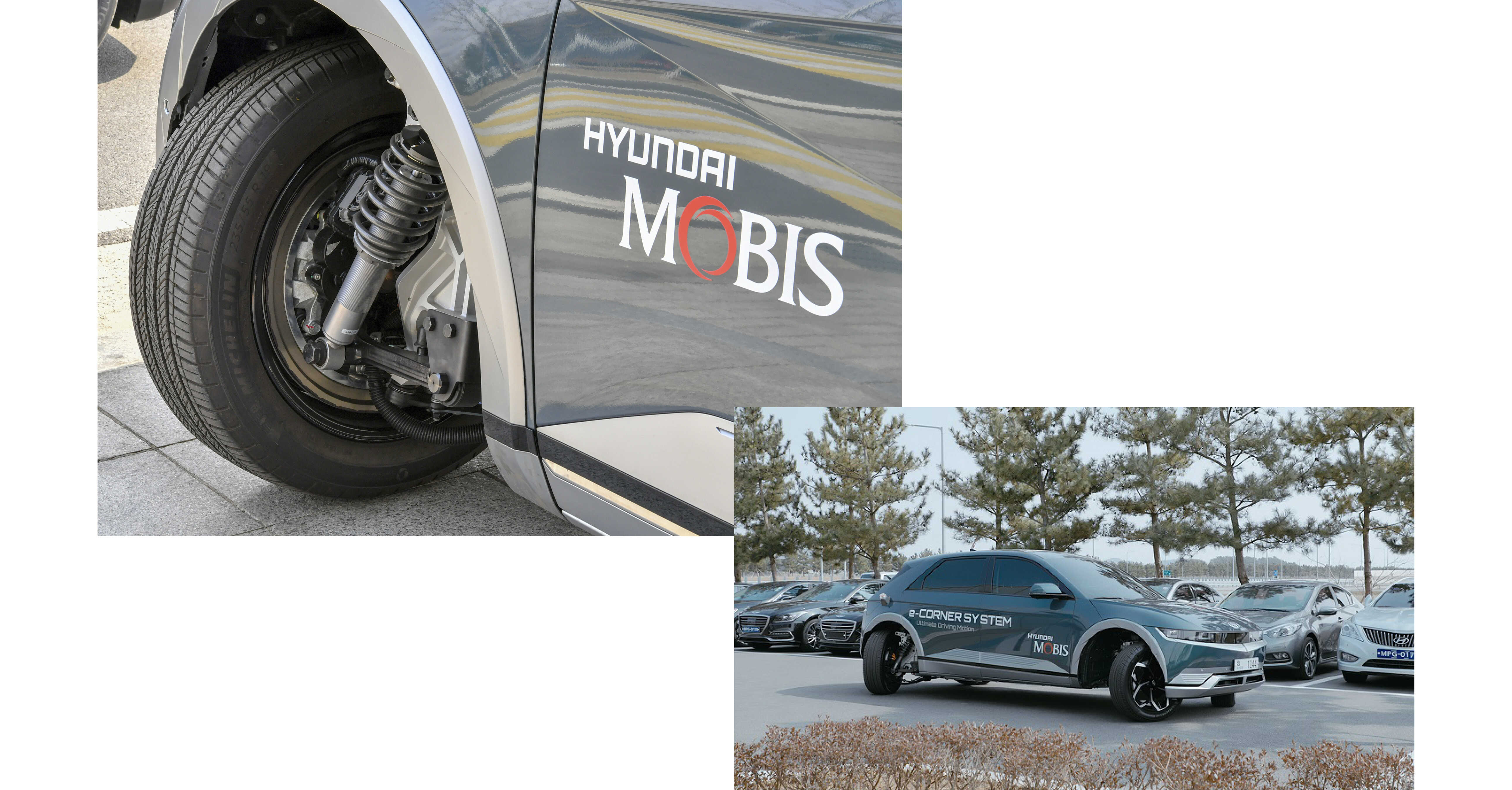 현대모비스가 개발한 e-코너 시스템의 특징인 인휠 모터의 모습