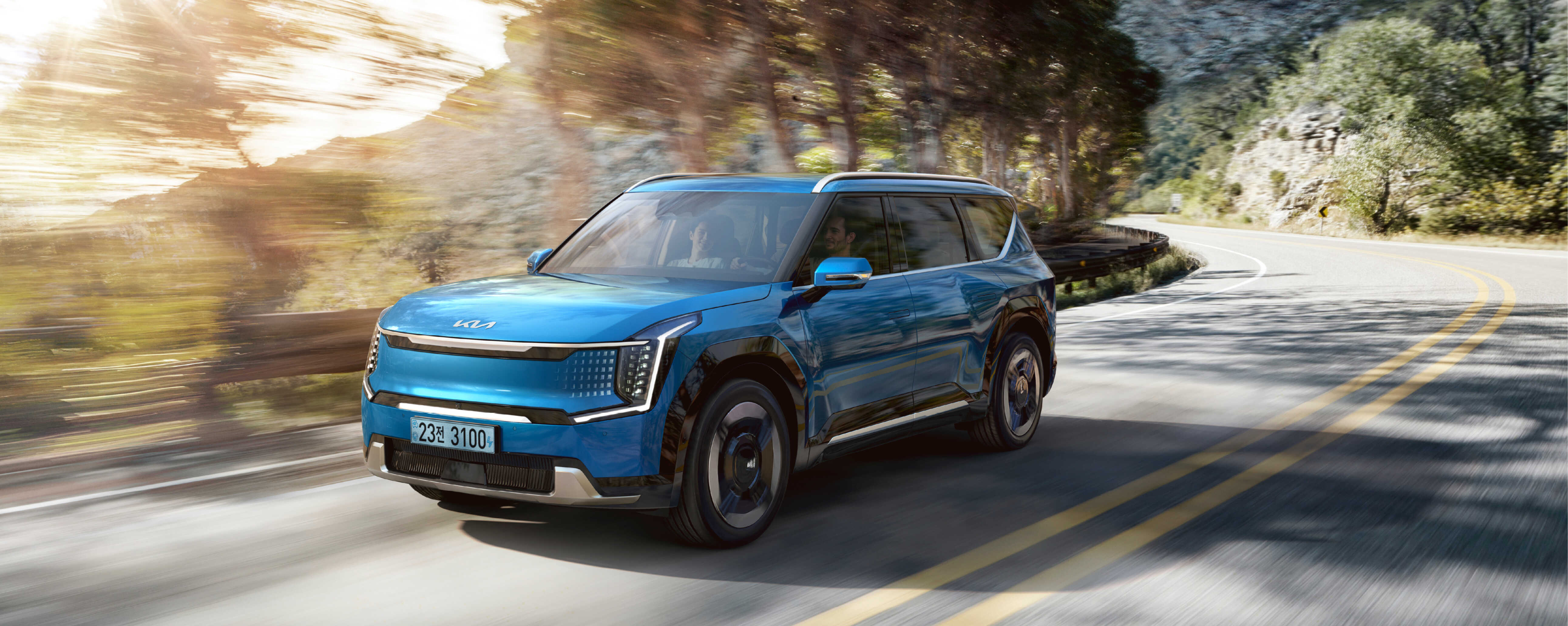 Driving view of Kia EV9
