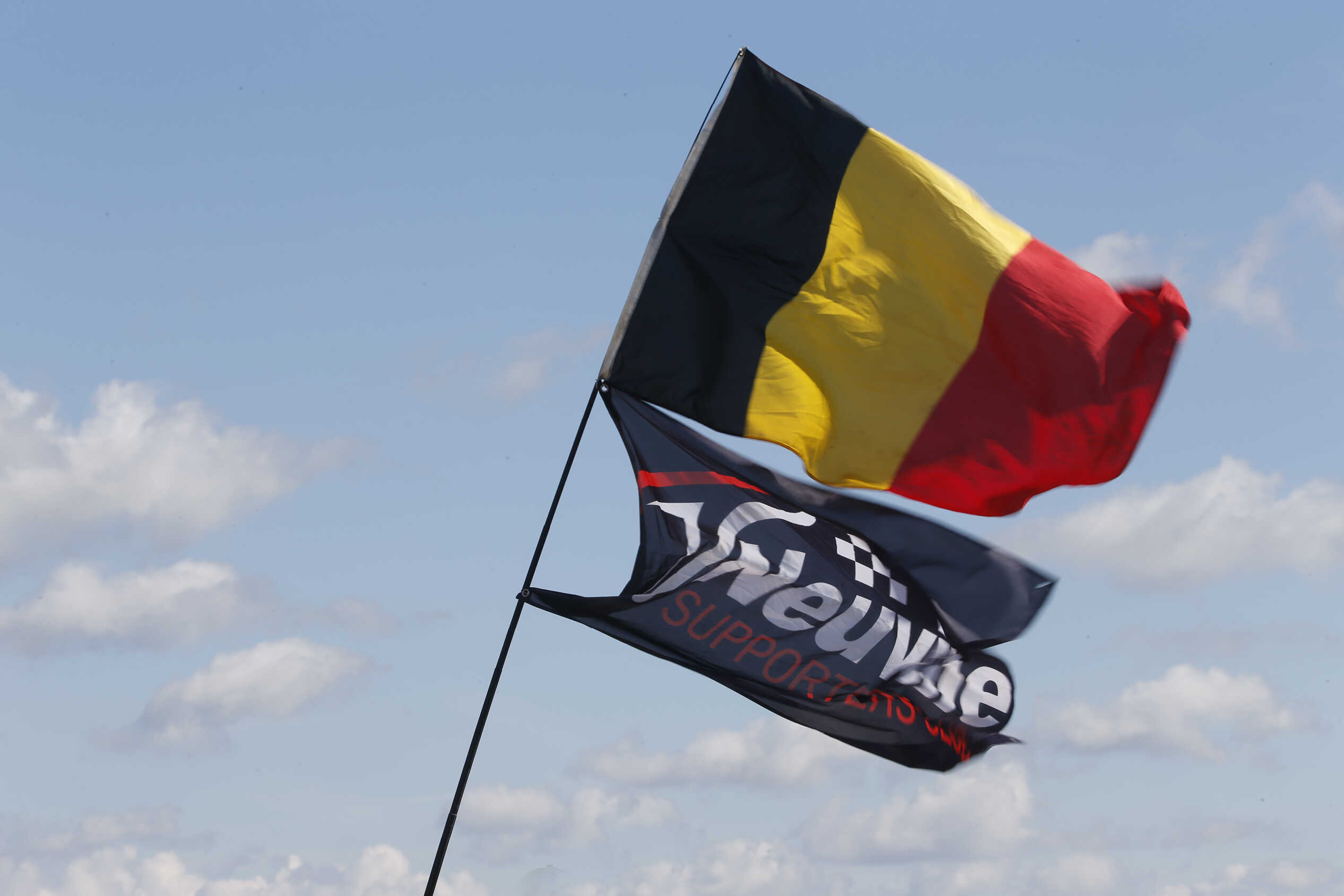 The Polish flag waving