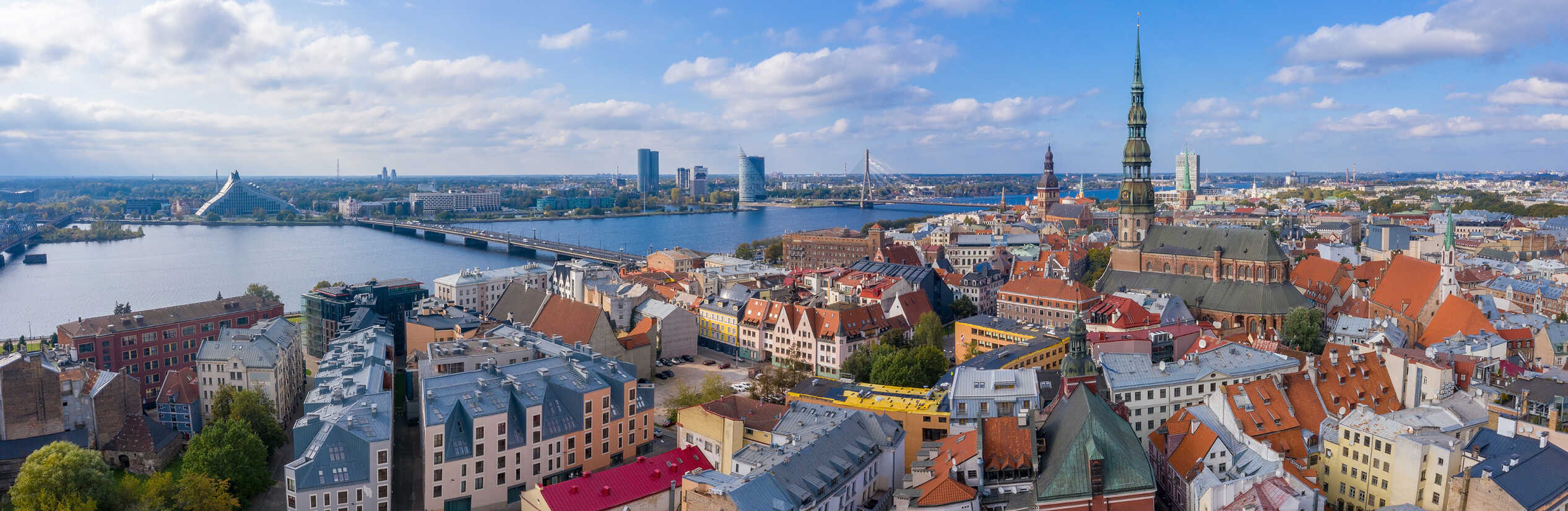 Panoramic image of Riga, the capital of Latvia,
