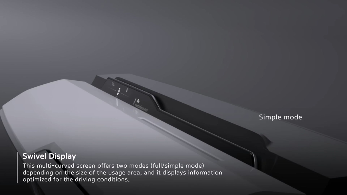 현대모비스의 스위블 디스플레이를 위쪽에서 바라본 모습