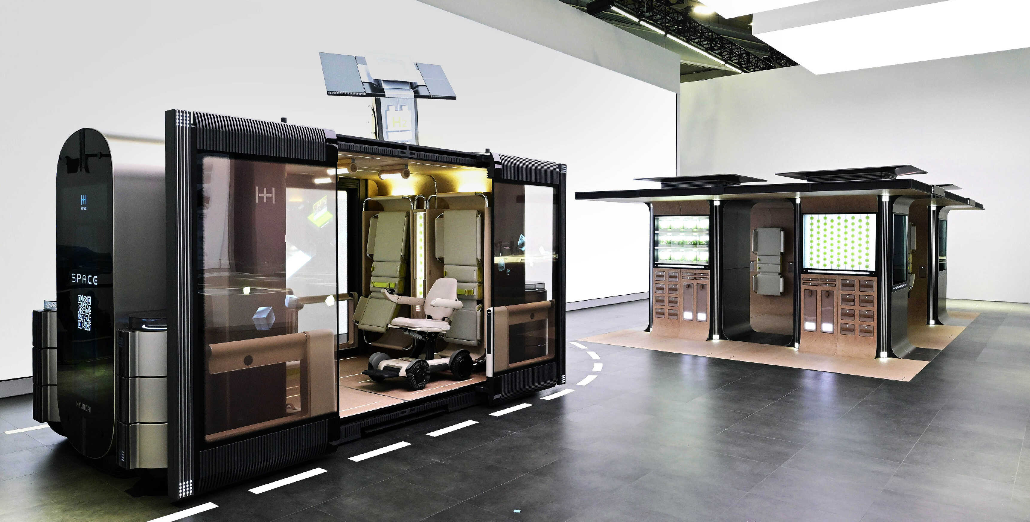 현대차 모빌리티 콘셉트 SPACE의 전시 모습