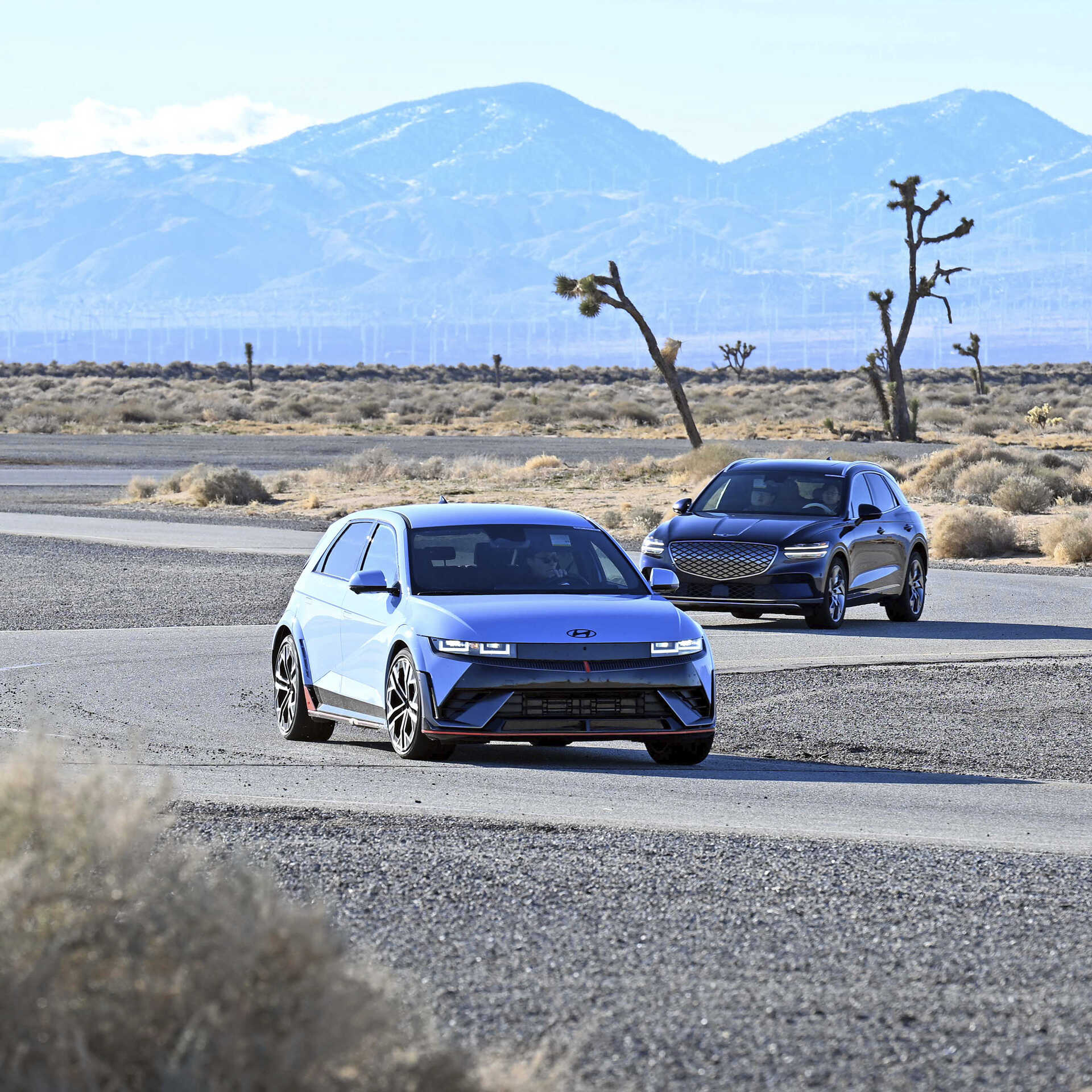 Various vehicles running on the driving test site