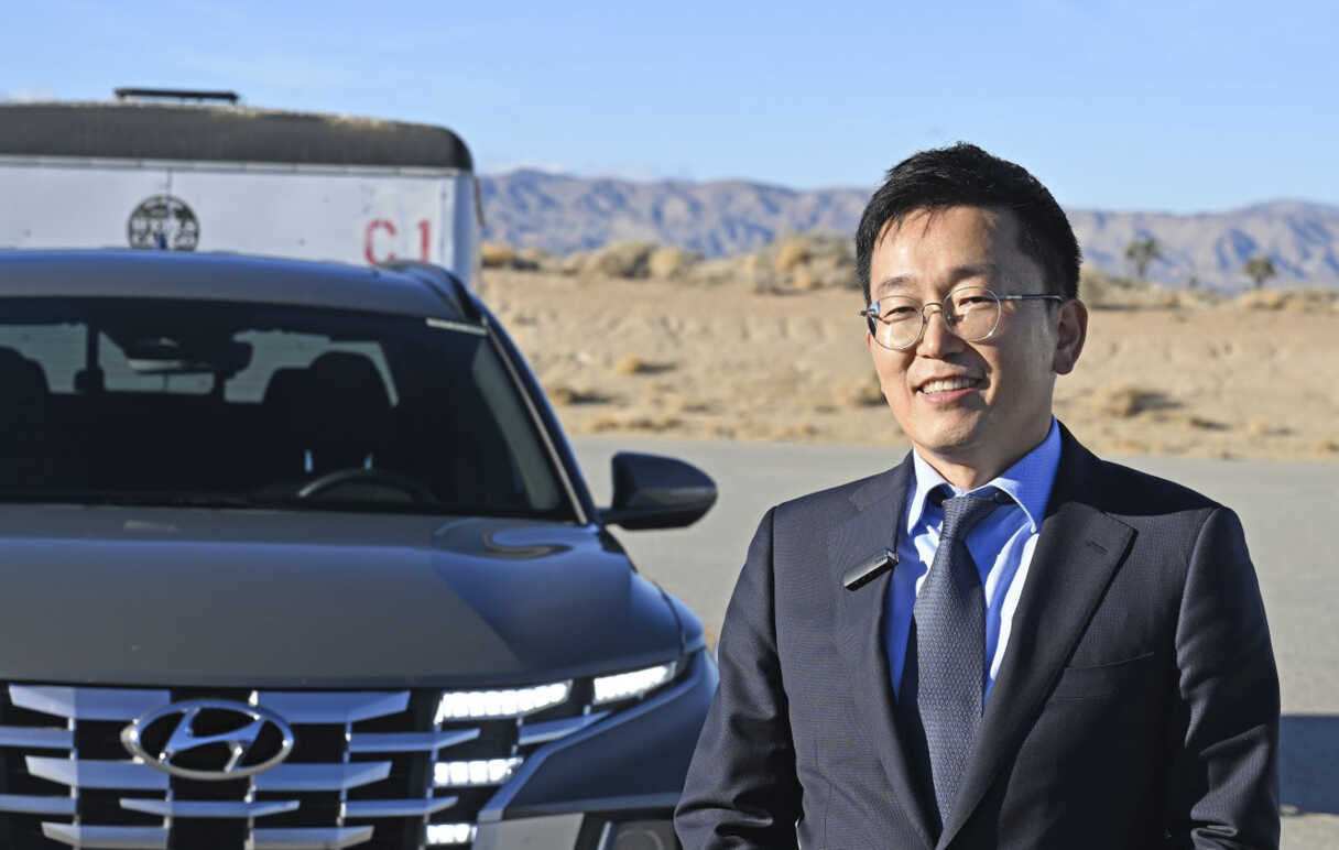 Managing Director Seung-yeop Lee being interviewed at the driving test site