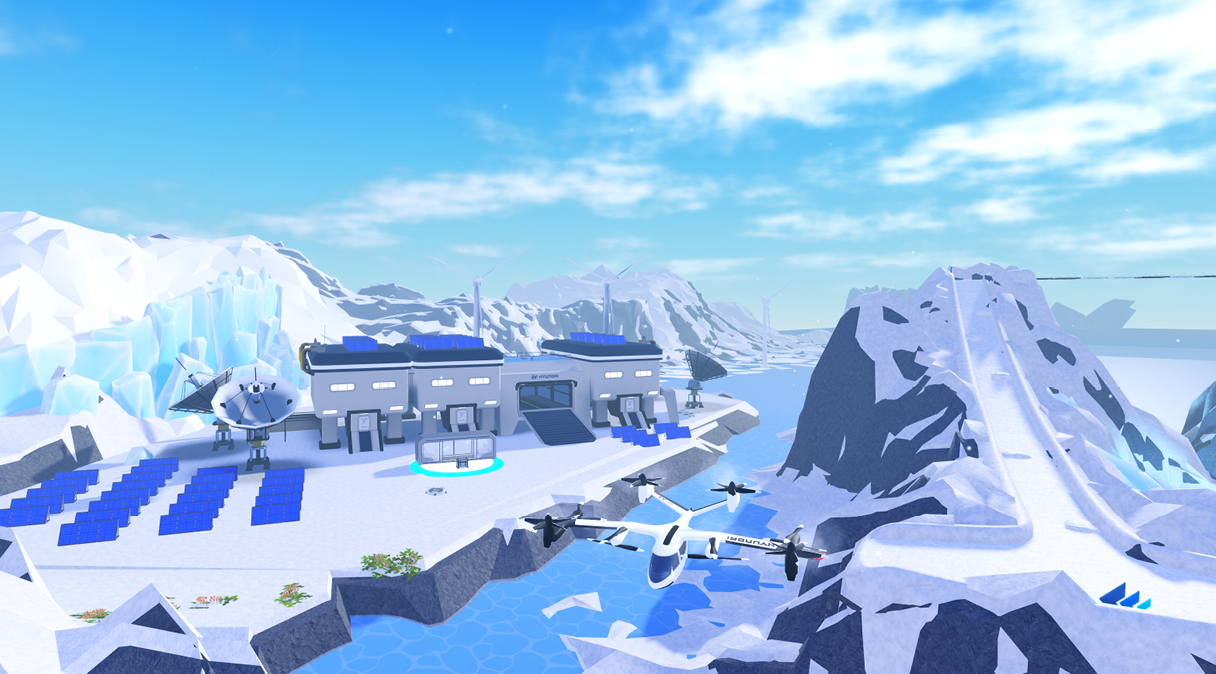The view of the 'Antarctica' map depicting Antarctic landscape