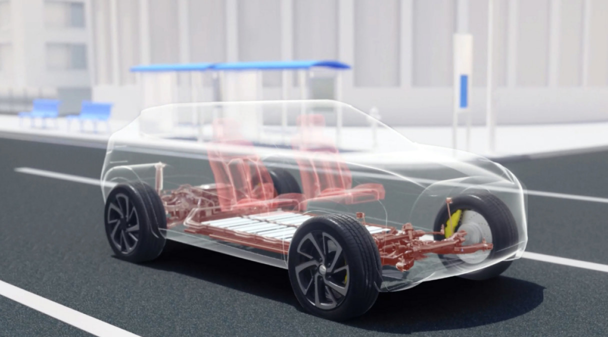 전기차의 온도 관리를 표현하는 그래픽