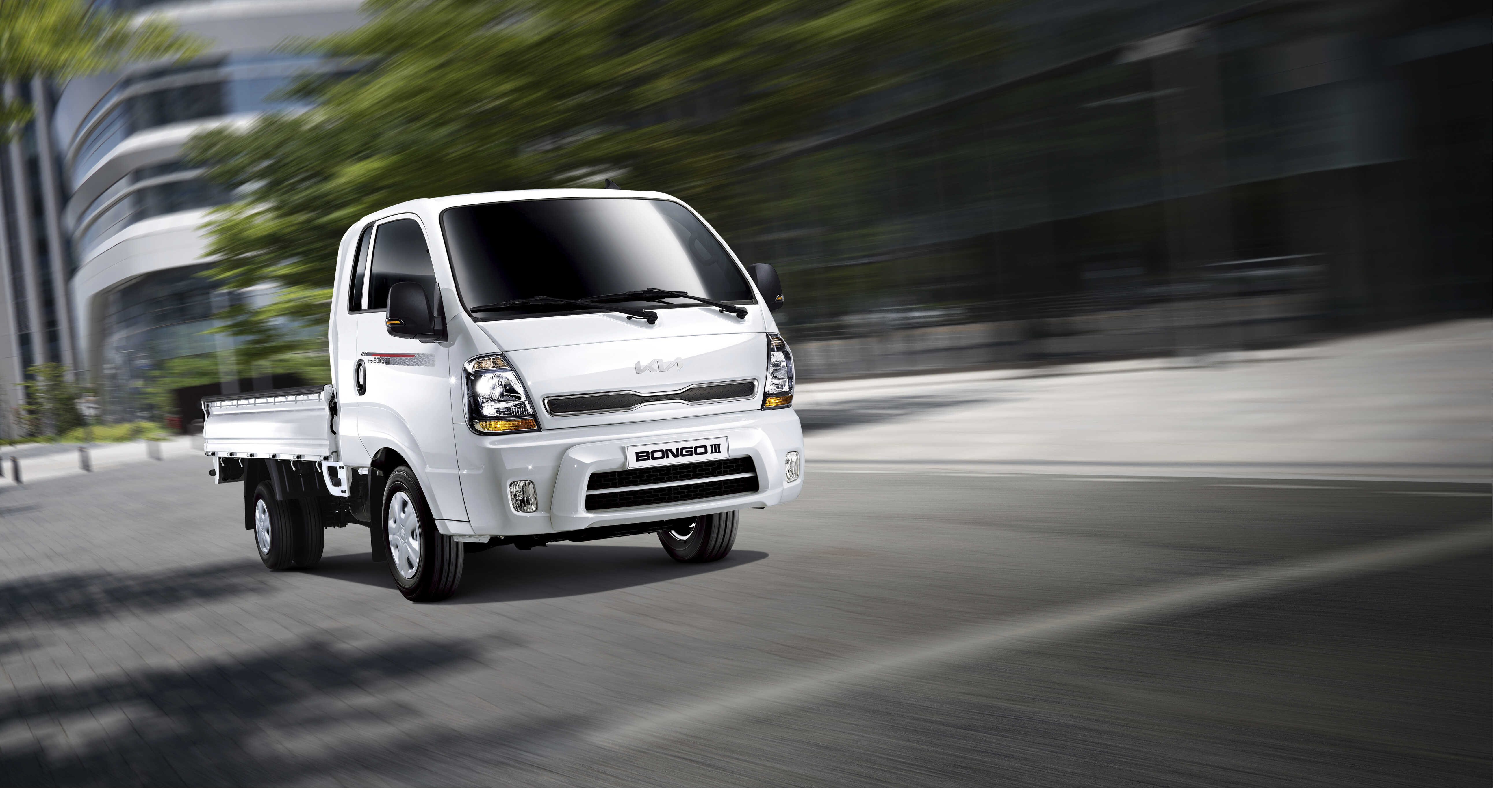 A Kia Bongo III in motion