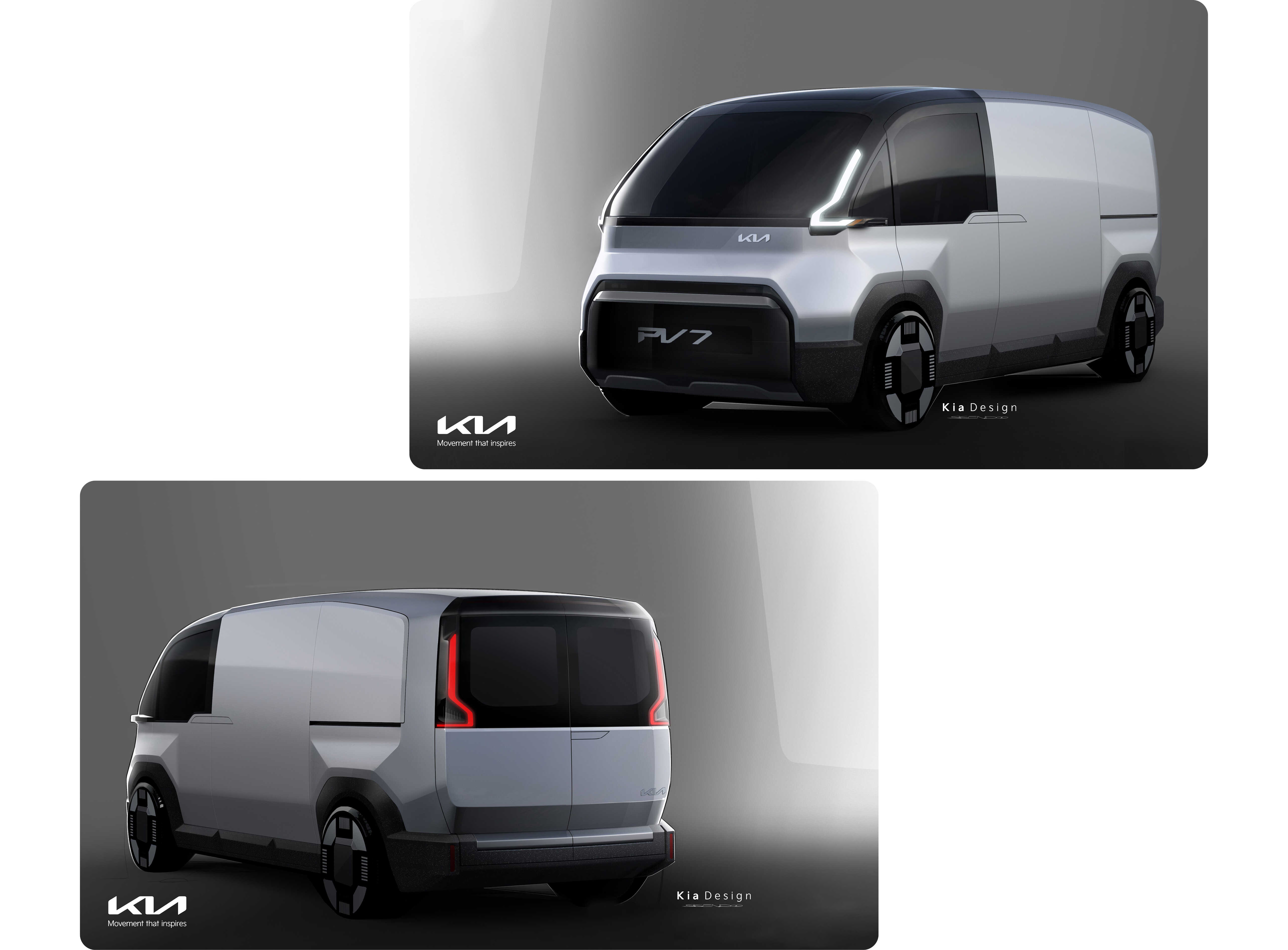 The design sketch of Kia PV7