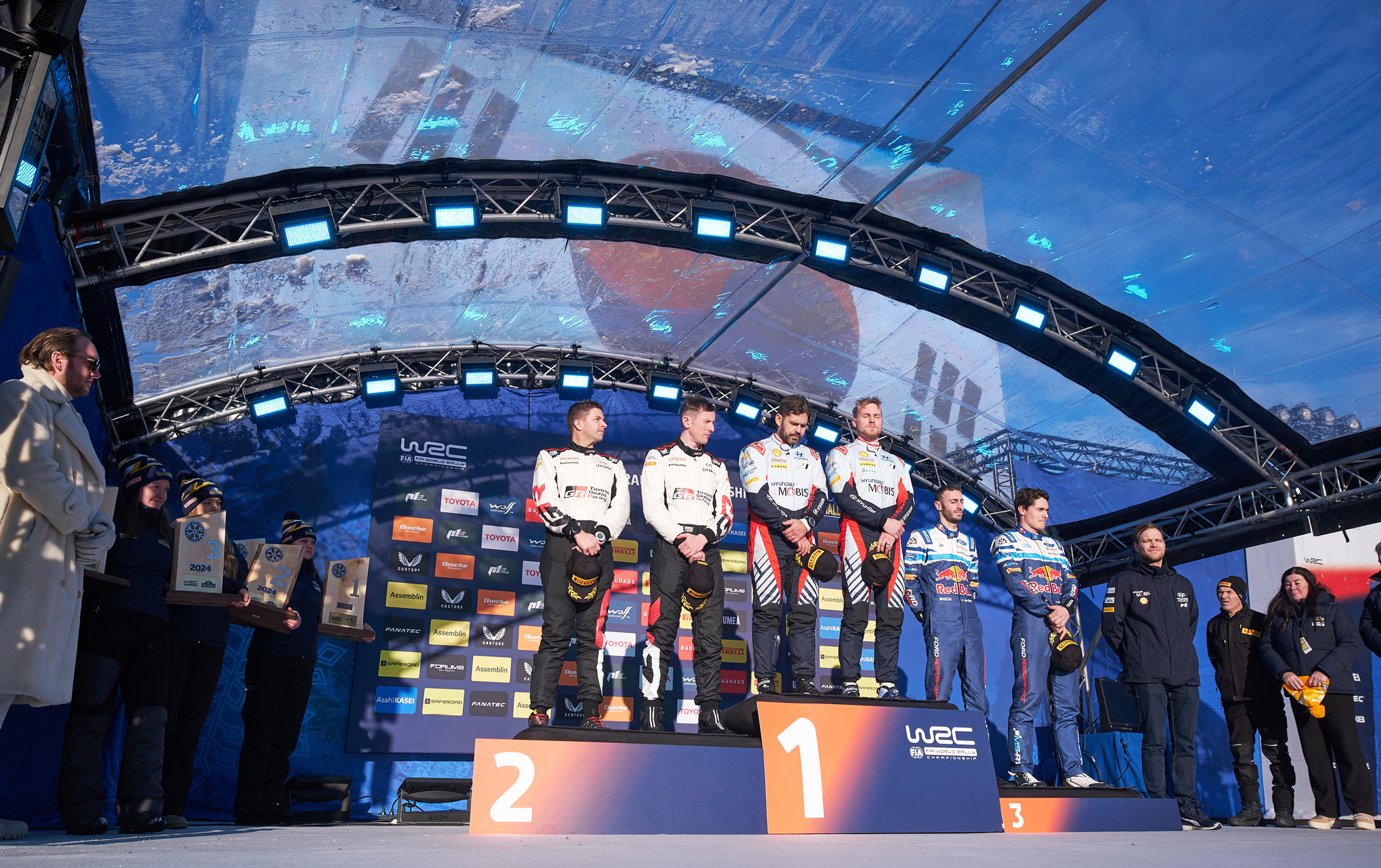 Athletes on the championship podium